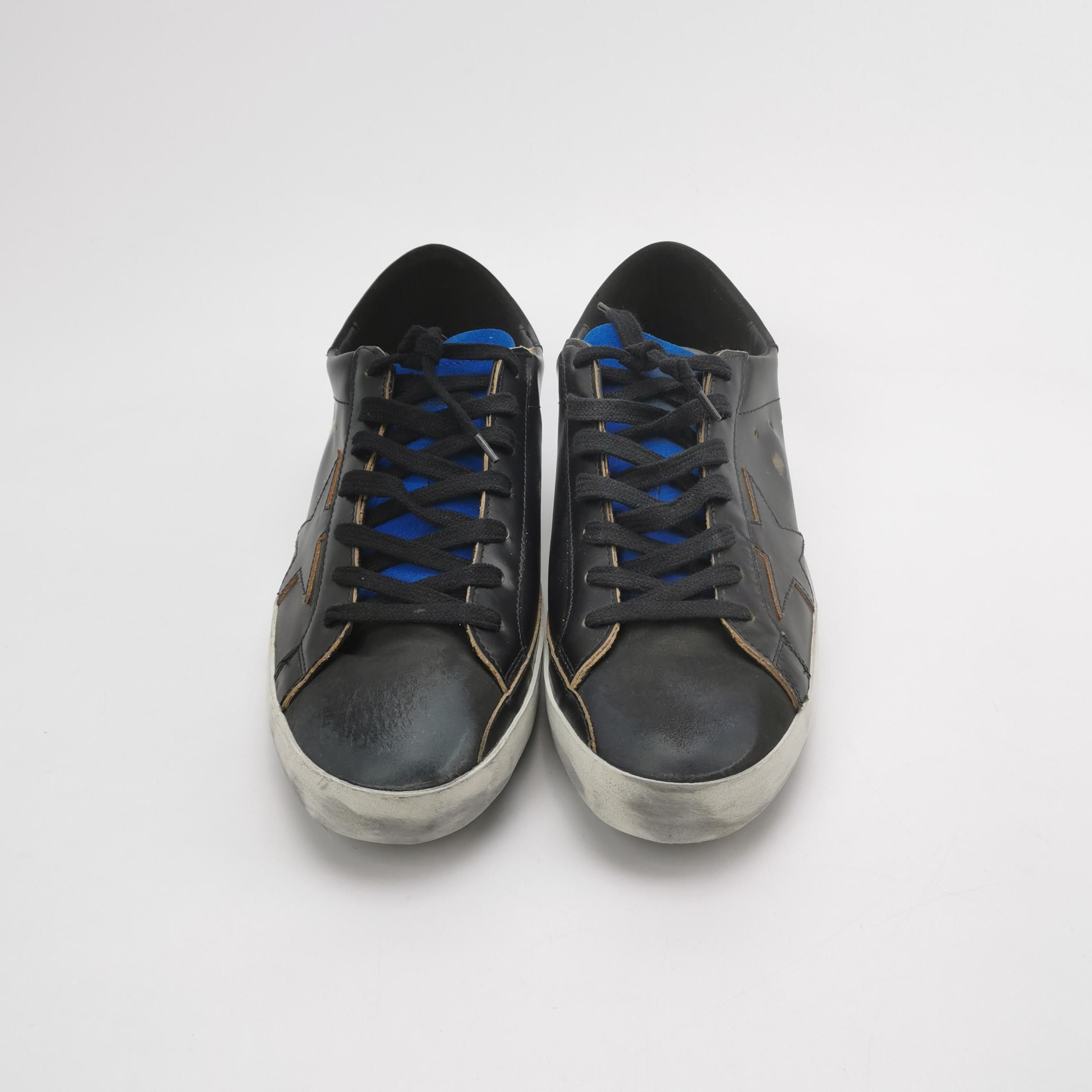 Golden Goose Golden Goose Super-Star Black Leather Sneakers 41 Size US 8 / EU 41 - 4 Thumbnail