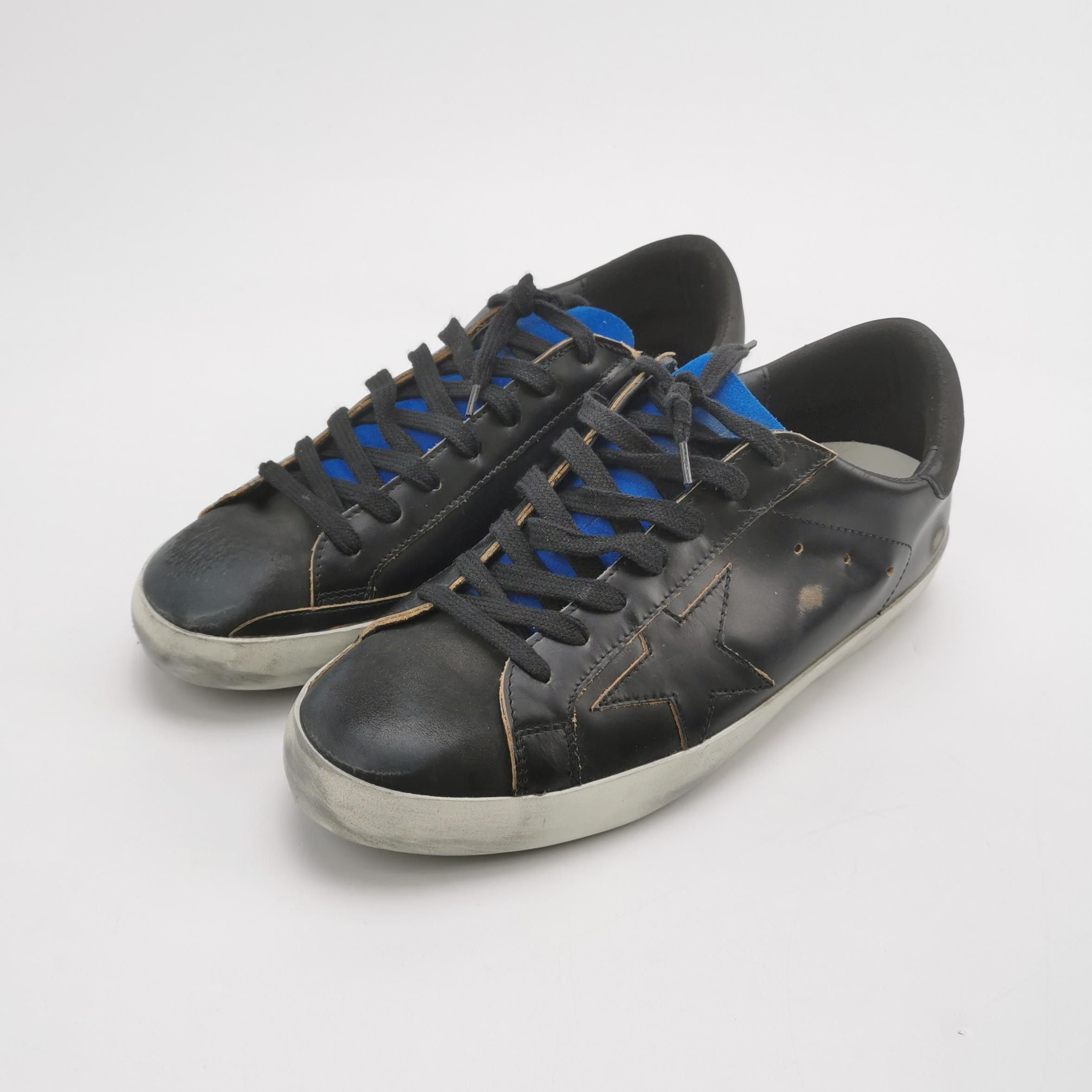 Golden Goose Golden Goose Super-Star Black Leather Sneakers 41 Size US 8 / EU 41 - 3 Thumbnail