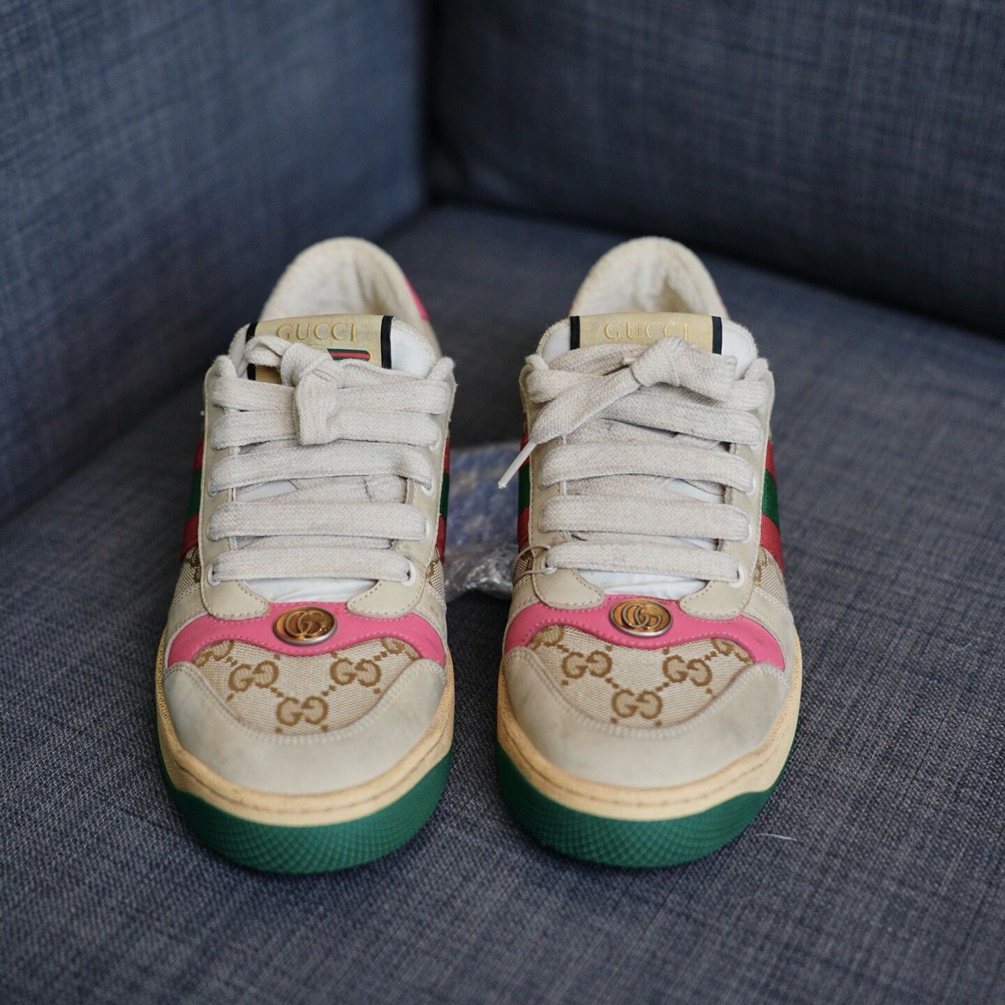 Gucci Gucci Distressed Pink Lowtop Sneakers us_7 Women Size US 7 / IT 37 - 5 Thumbnail
