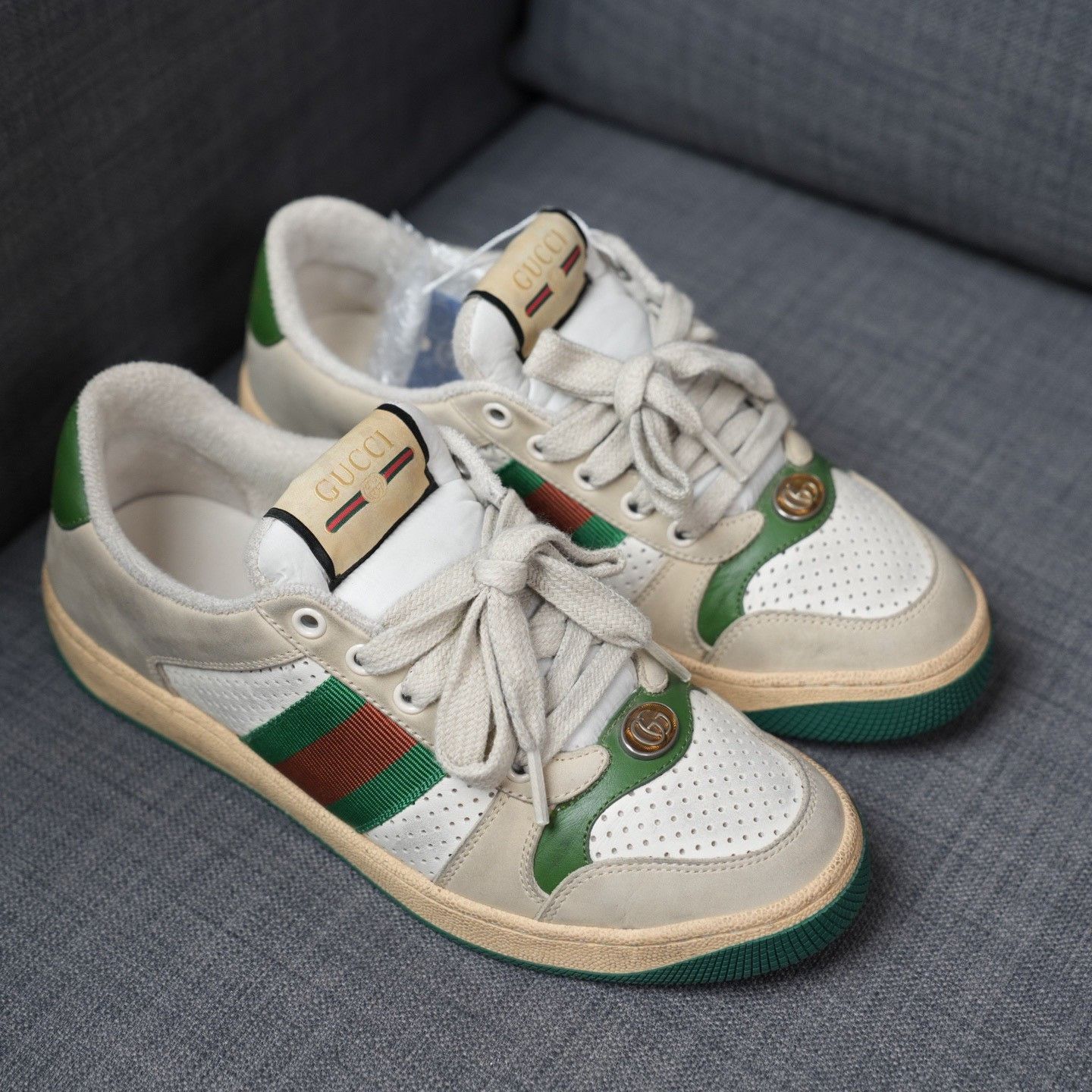 Gucci Gucci Distressed Green Lowtop Sneakers us_7 Women Size US 7 / IT 37 - 5 Thumbnail