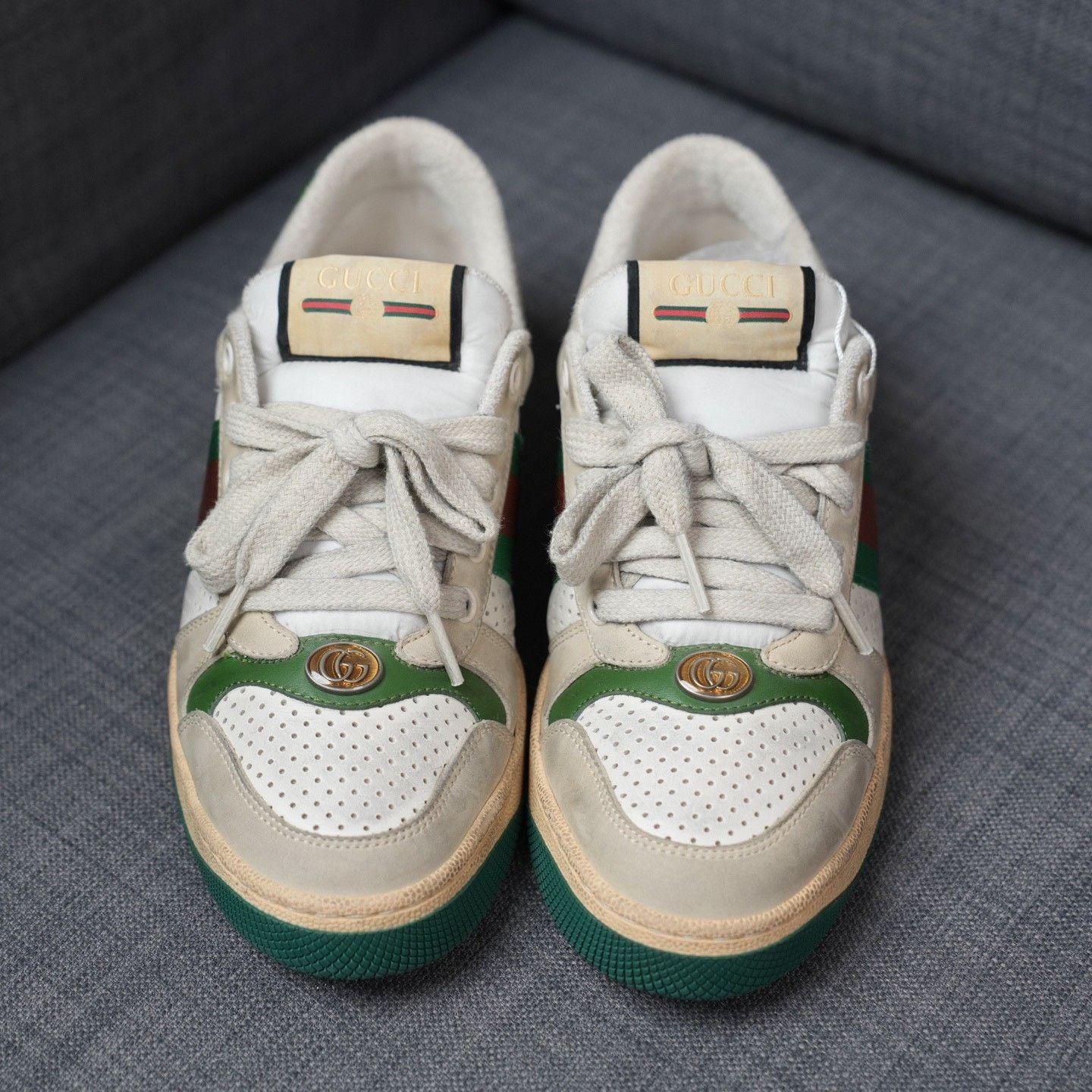 Gucci Gucci Distressed Green Lowtop Sneakers us_7 Women Size US 7 / IT 37 - 4 Thumbnail