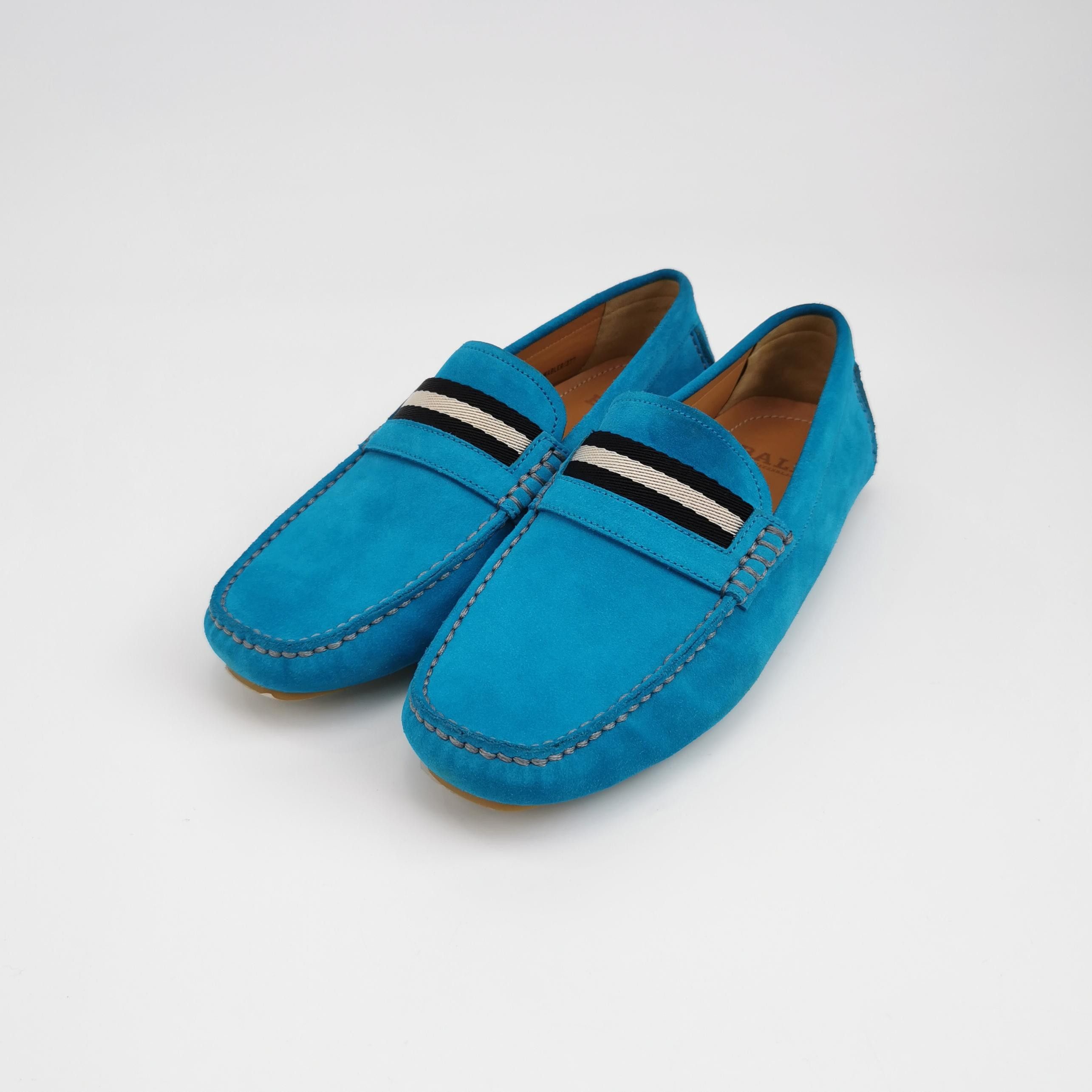 Bally Bally Blue Suede Striped Logo Loafers Size 39 Size US 6 / EU 39 - 3 Thumbnail