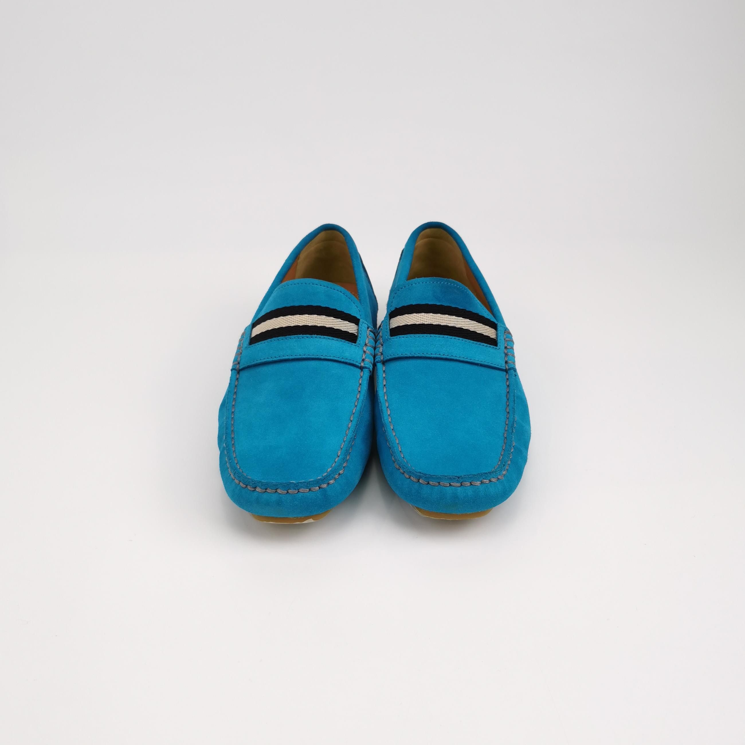 Bally Bally Blue Suede Striped Logo Loafers Size 39 Size US 6 / EU 39 - 4 Thumbnail