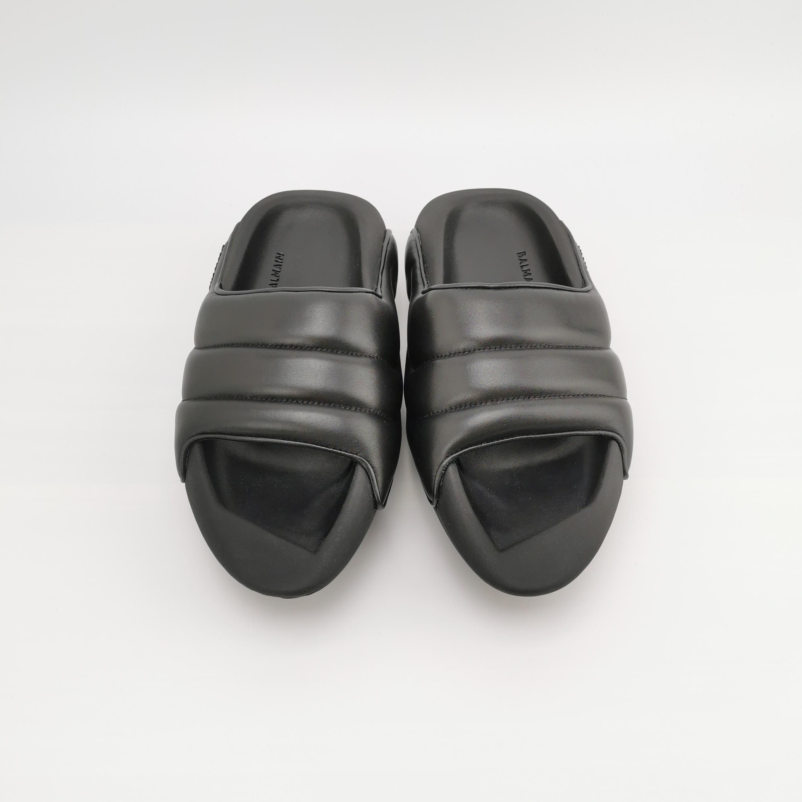 Balmain Balmain Quilted Leather B-IT Slides 42 Size US 9 / EU 42 - 4 Thumbnail
