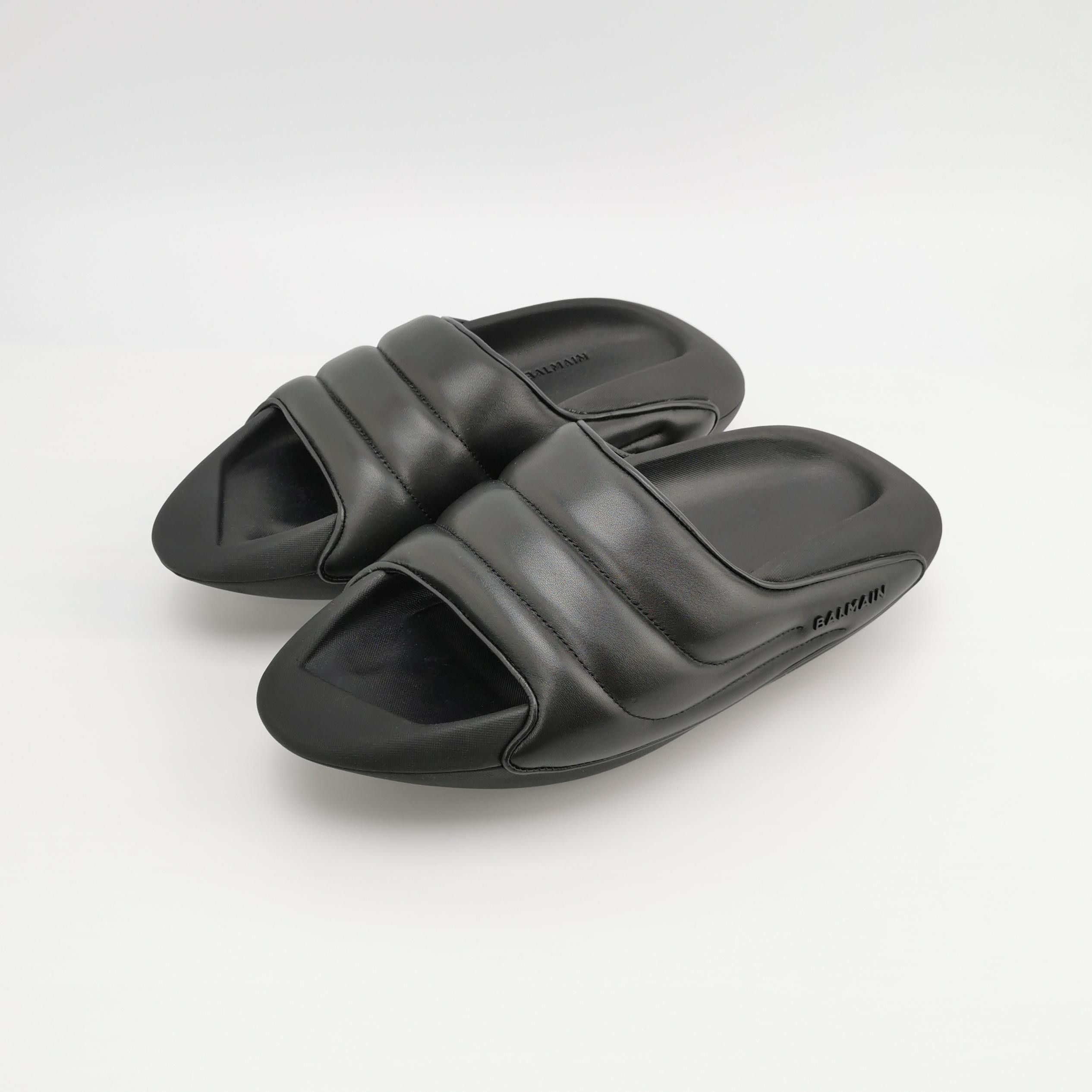 Balmain Balmain Quilted Leather B-IT Slides 42 Size US 9 / EU 42 - 3 Thumbnail