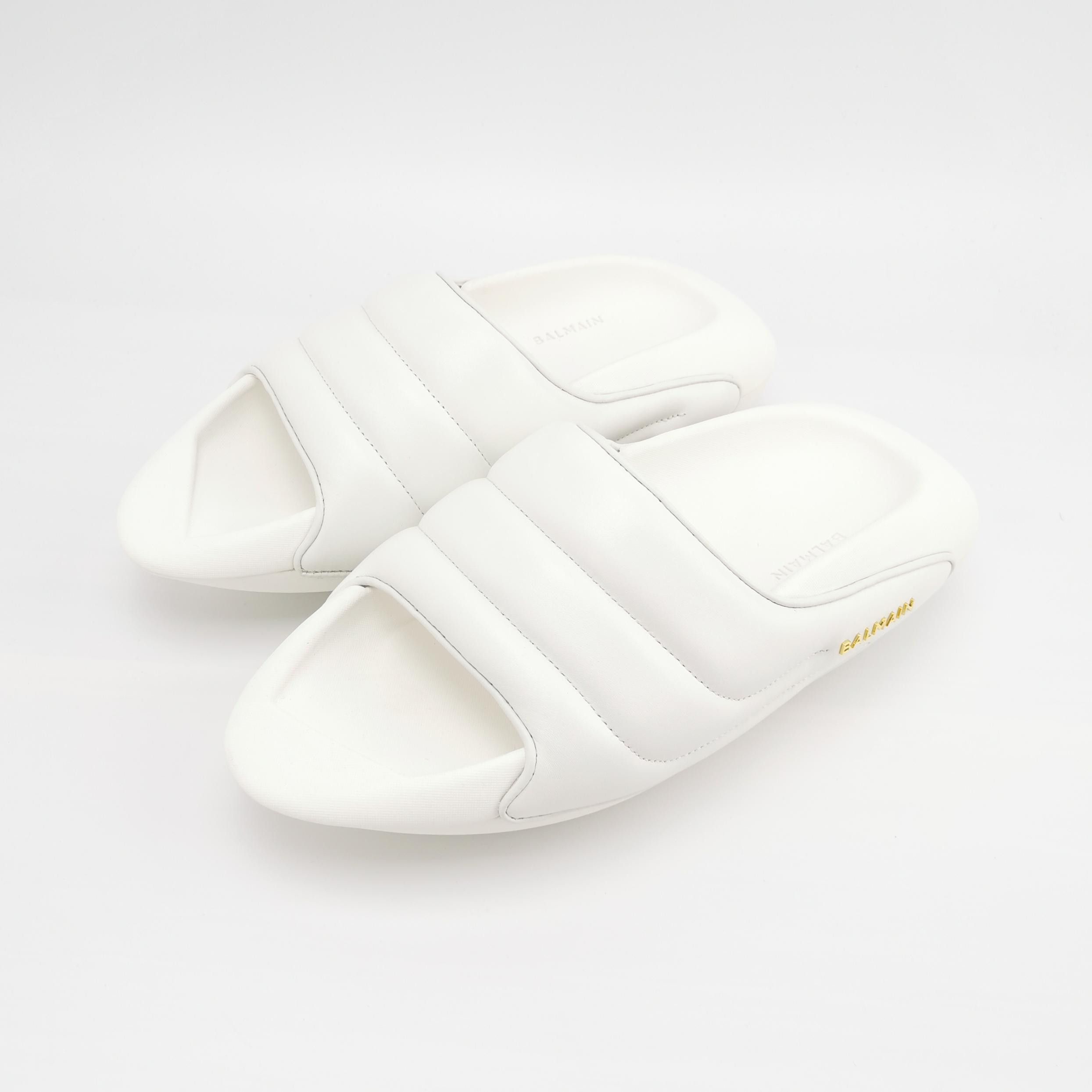 Balmain Balmain B-IT Quilted Lambskin Slides Size 42 Size US 9 / EU 42 - 3 Thumbnail