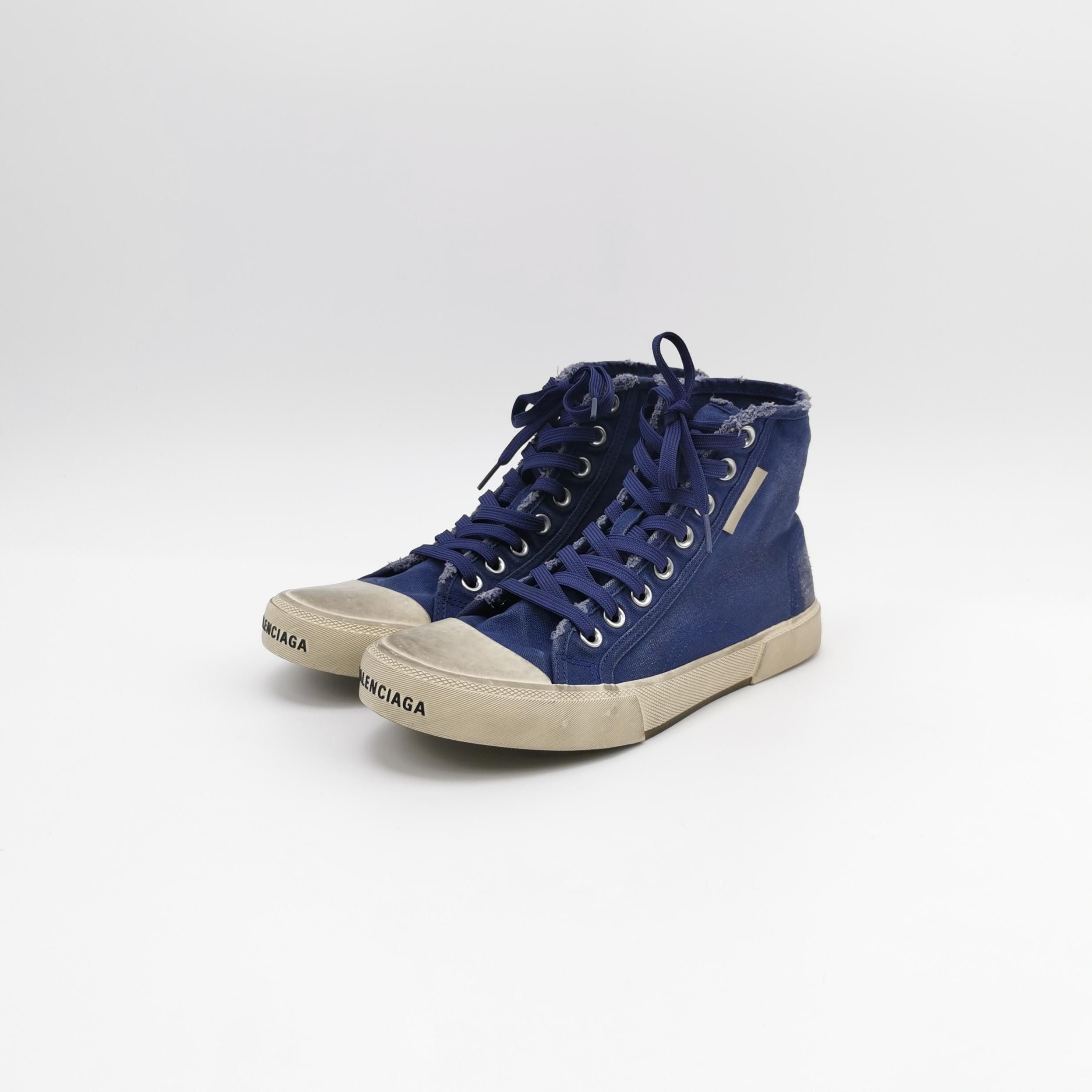 Balenciaga Balenciaga Distressed Canvas Paris Hi-Top Sneakers 40 Size US 7 / EU 40 - 3 Thumbnail