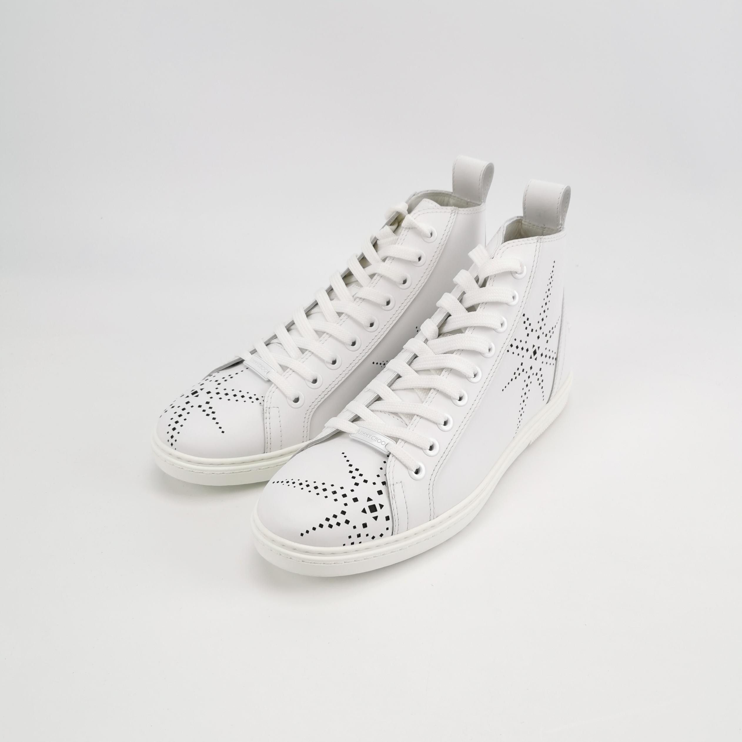 Jimmy Choo Jimmy Choo Star Perforated Leather Hi-Top Sneakers 44 Size US 11 / EU 44 - 3 Thumbnail