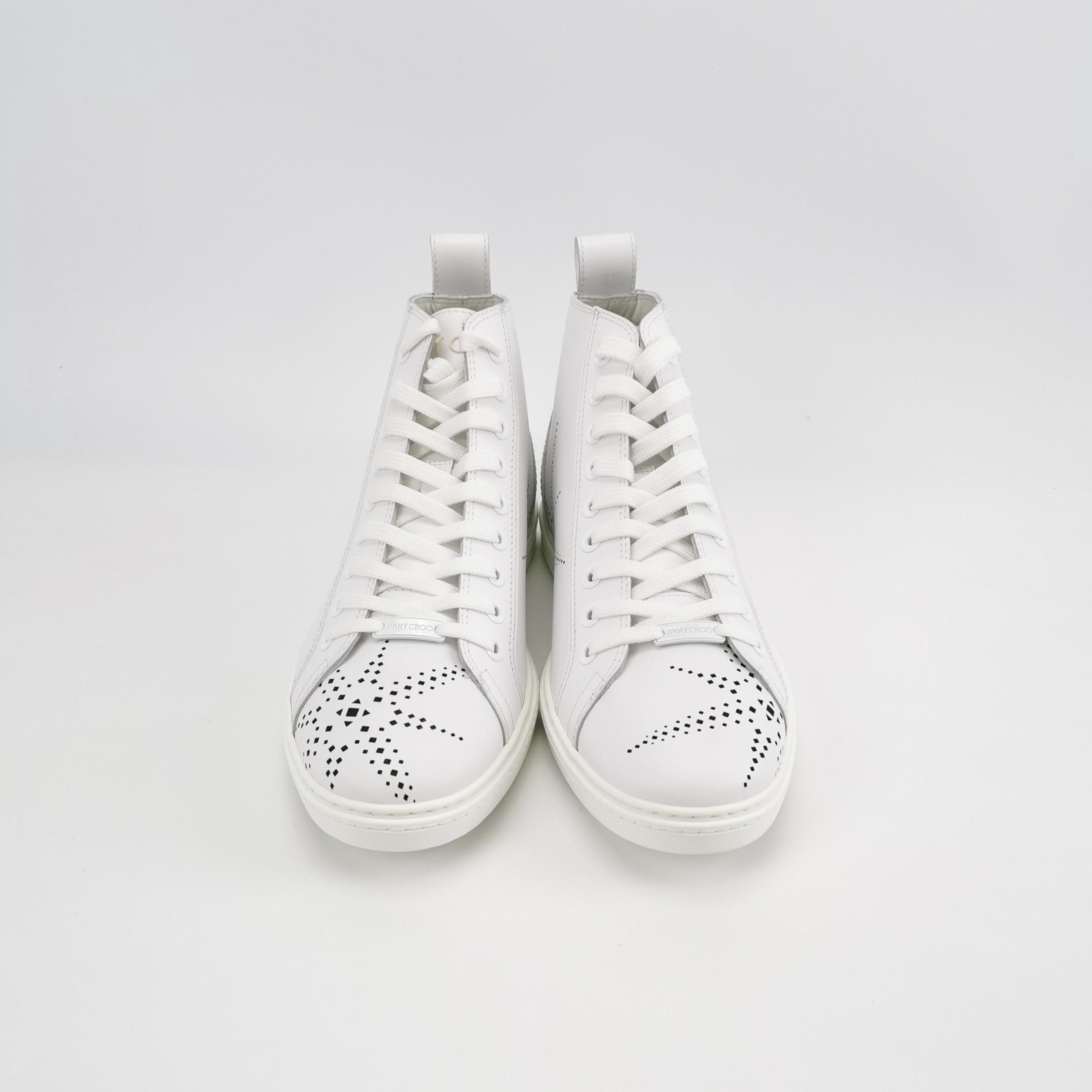 Jimmy Choo Jimmy Choo Star Perforated Leather Hi-Top Sneakers 44 Size US 11 / EU 44 - 4 Thumbnail