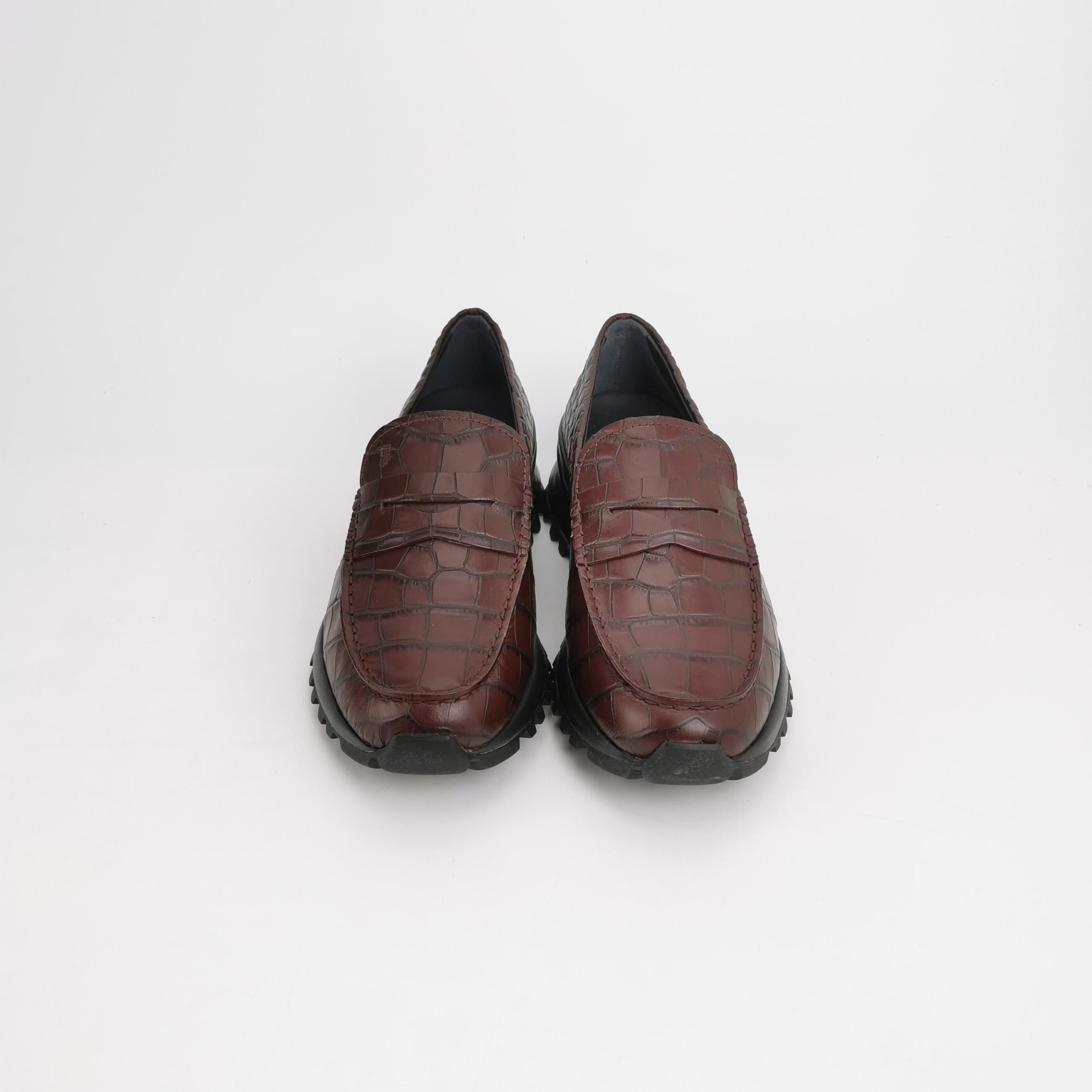 Tod's Tod's Croc Embossed Leather Loafers 38.5 Size US 5.5 / EU 38 - 4 Thumbnail