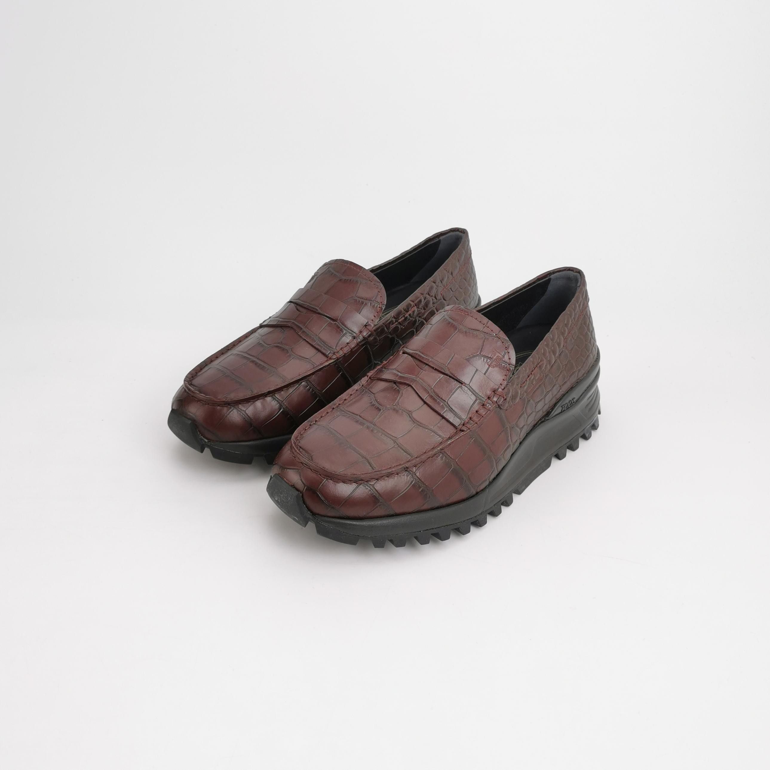 Tod's Tod's Croc Embossed Leather Loafers 38.5 Size US 5.5 / EU 38 - 3 Thumbnail