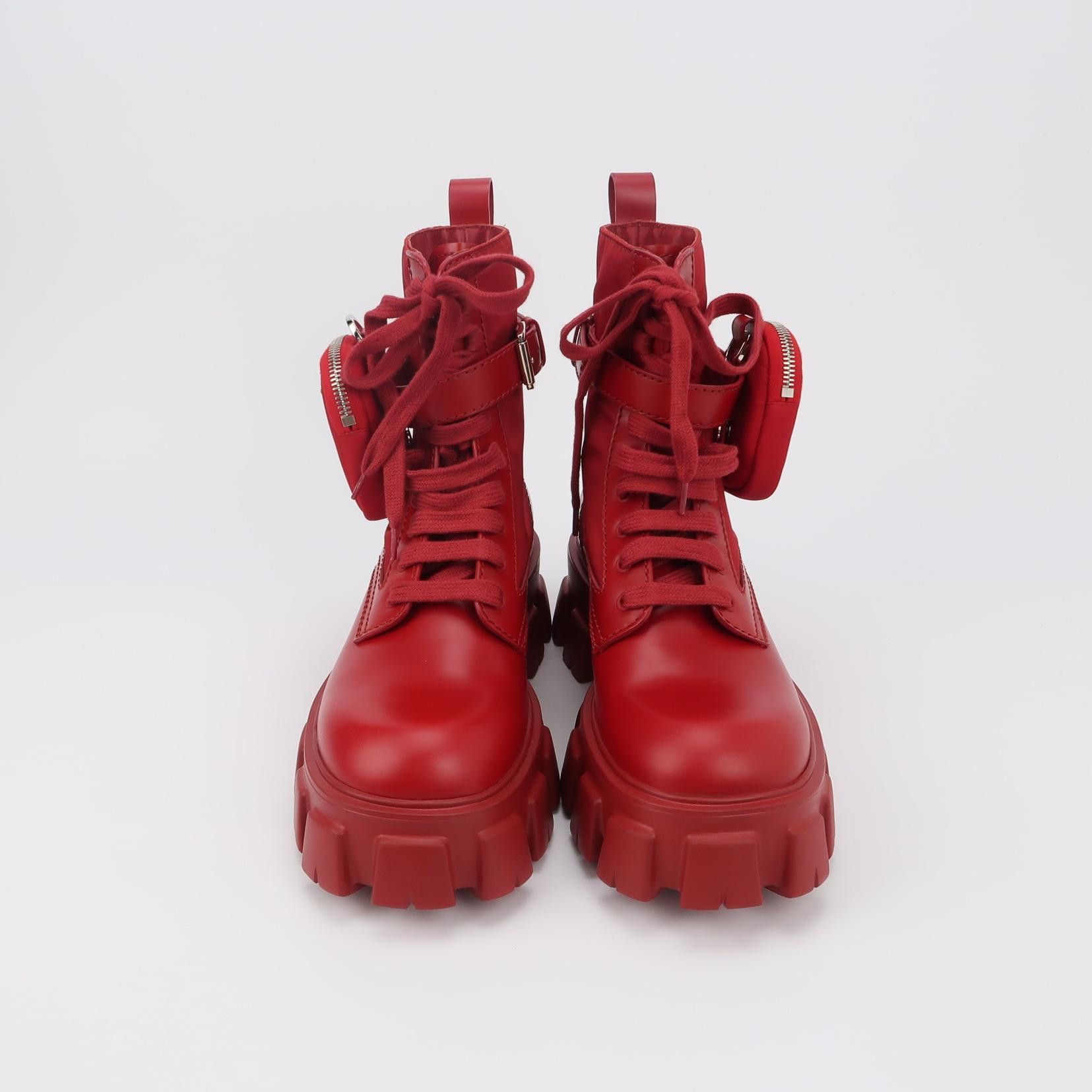 Prada Prada Red Re-Nylon Monolith Pocket Boots 40 Size US 10 / IT 40 - 4 Thumbnail