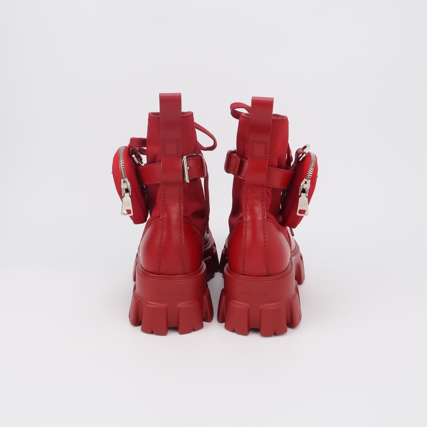 Prada Prada Red Re-Nylon Monolith Pocket Boots 40 Size US 10 / IT 40 - 5 Thumbnail