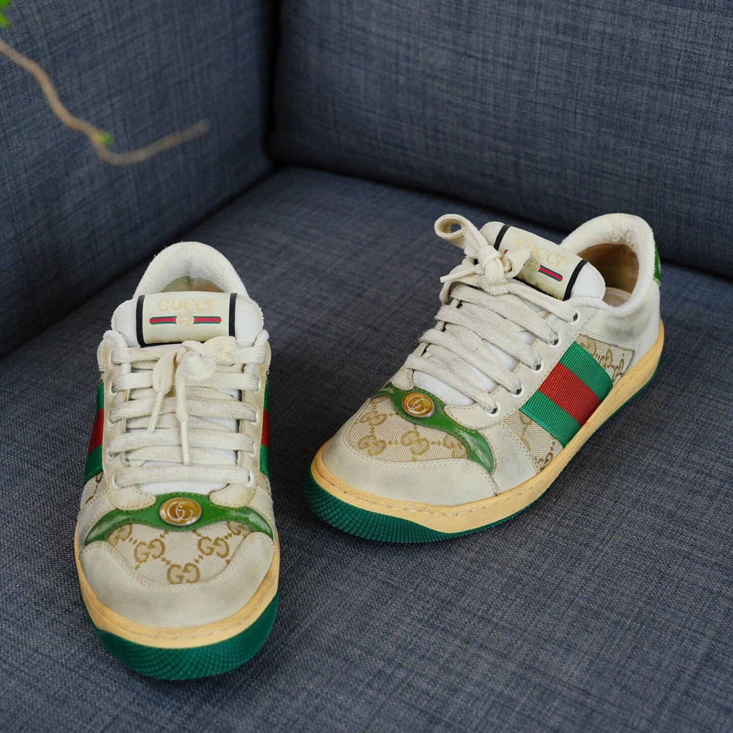 Gucci Gucci Distressed Green Lowtop Sneakers us_9 Women Size US 9 / IT 39 - 3 Thumbnail