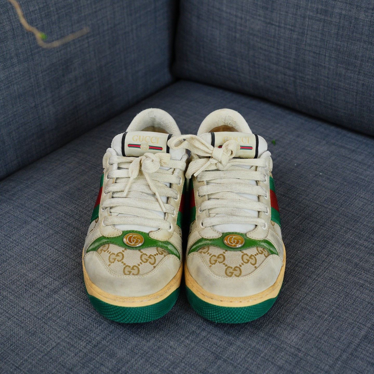 Gucci Gucci Distressed Green Lowtop Sneakers us_9 Women Size US 9 / IT 39 - 5 Thumbnail