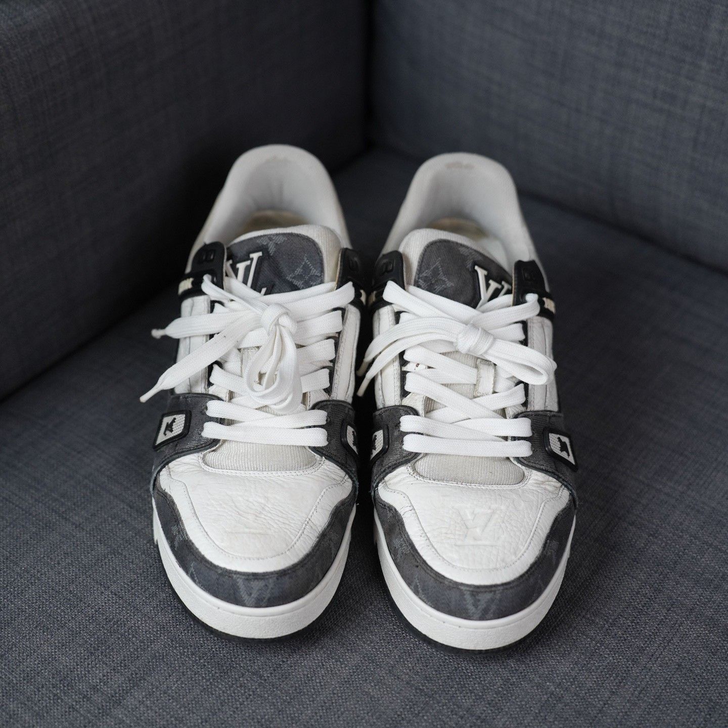 Louis Vuitton Louis Vuitton Training Denim Black Lowtop Sneakers 10 Men Size US 10 / EU 43 - 4 Thumbnail