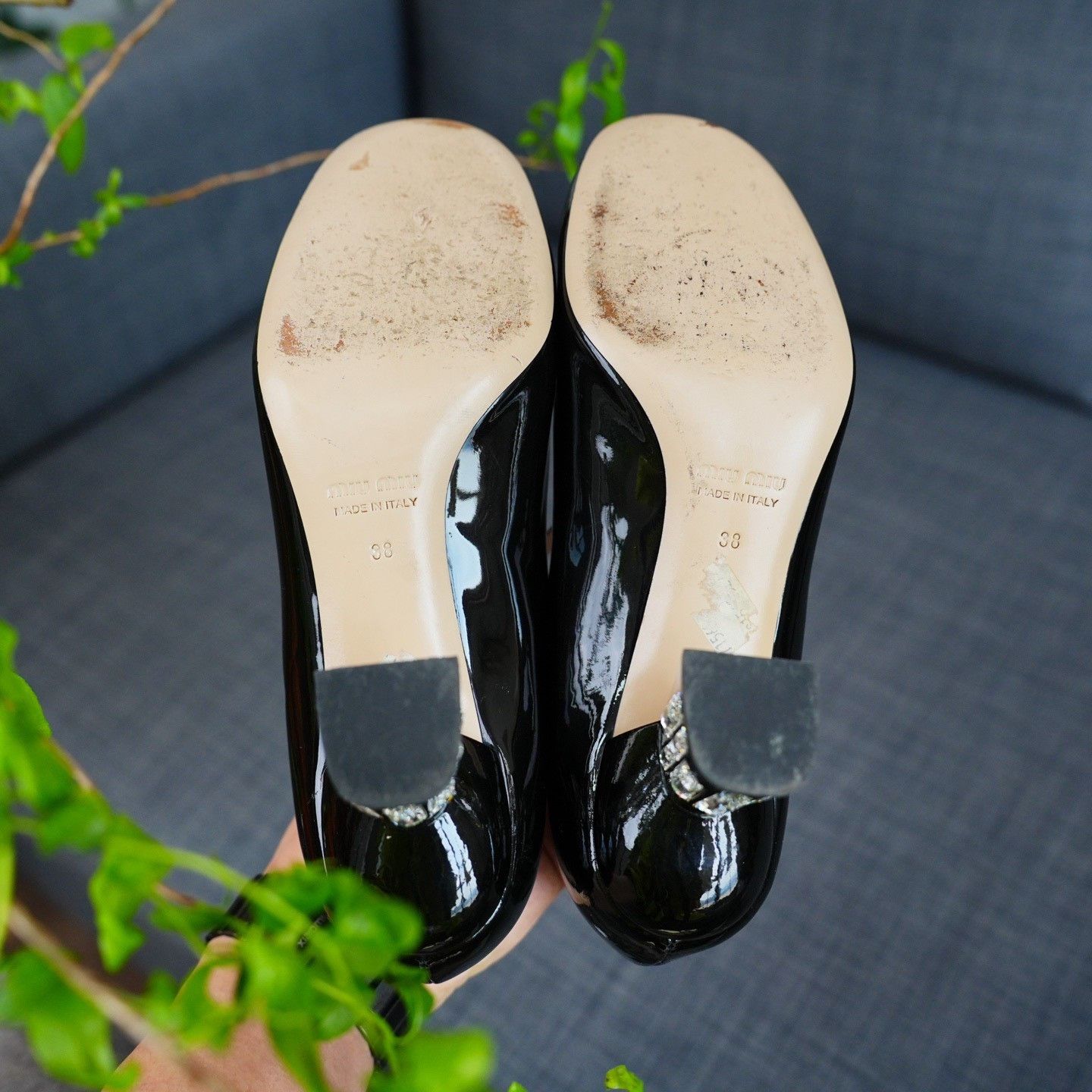 Miu Miu Miu Miu Patent Black Lowtop Sneakers us_8 Women Size US 8 / IT 38 - 9 Thumbnail