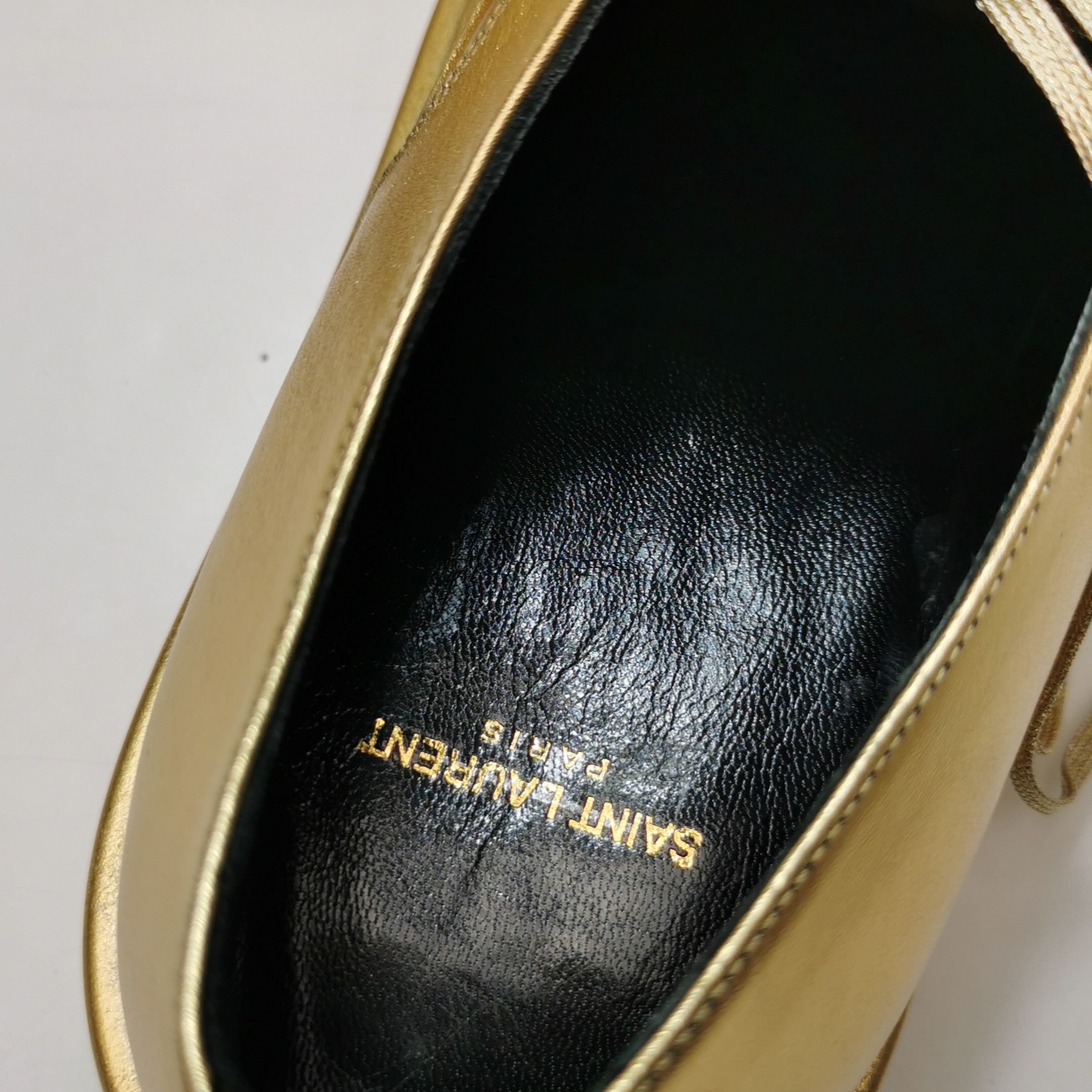 Saint Laurent Paris Saint Laurent Metallic Gold Platform Derbies EU 39.5 Size US 6 / EU 39 - 19 Thumbnail