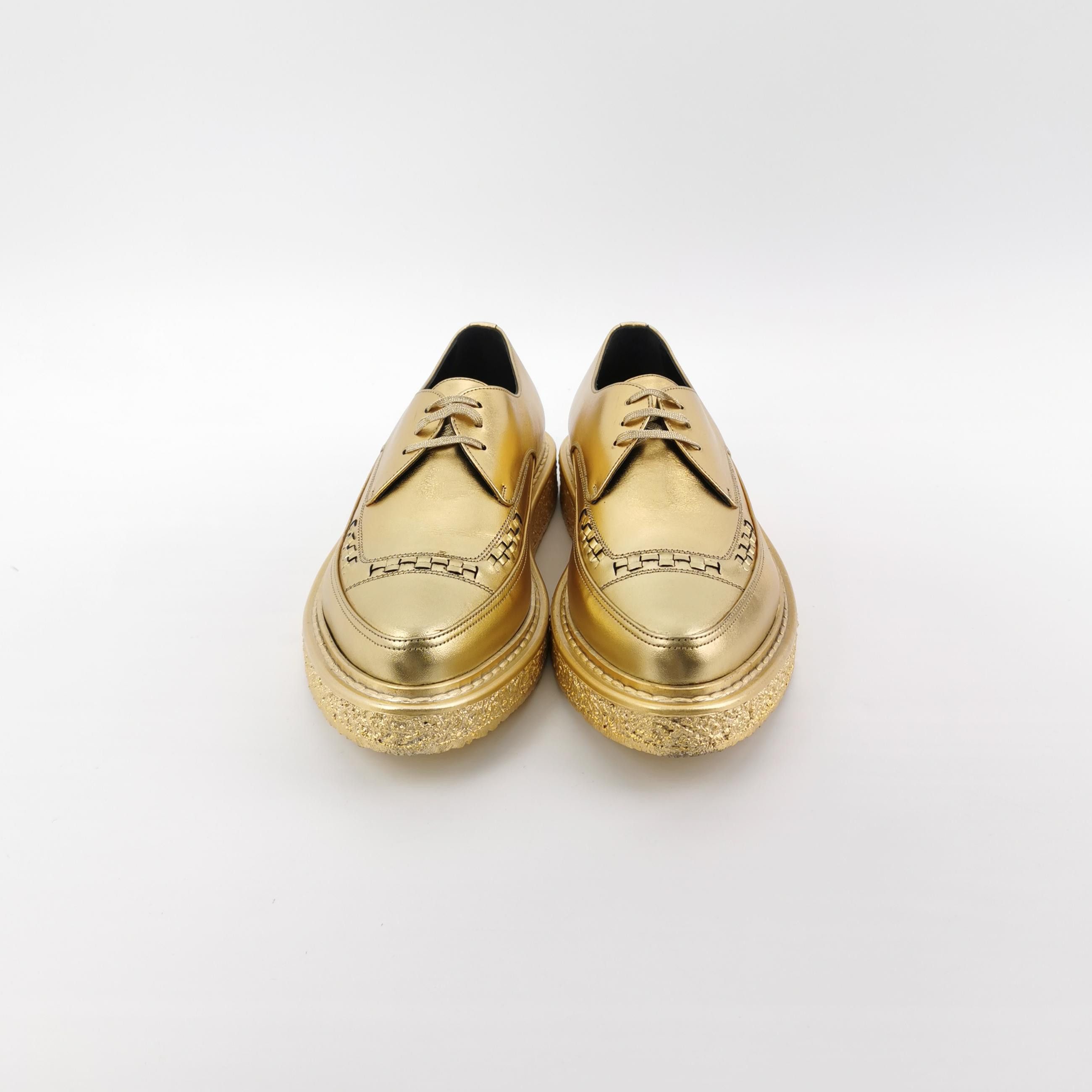 Saint Laurent Paris Saint Laurent Metallic Gold Platform Derbies EU 39.5 Size US 6 / EU 39 - 4 Thumbnail