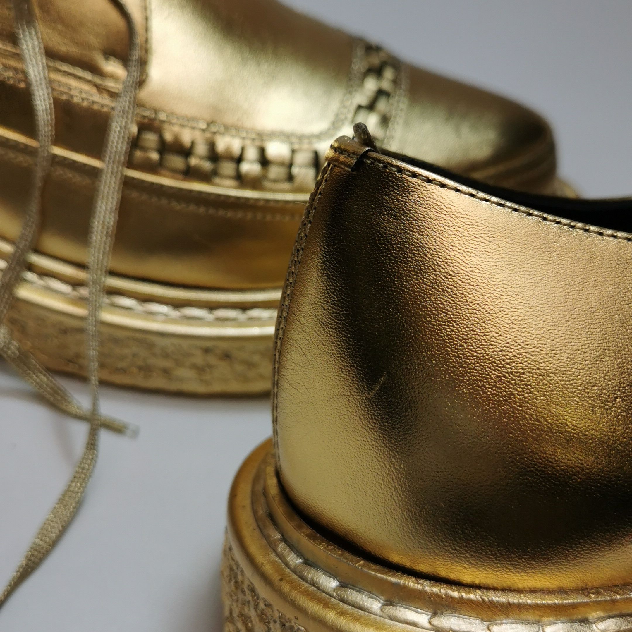 Saint Laurent Paris Saint Laurent Metallic Gold Platform Derbies EU 39.5 Size US 6 / EU 39 - 10 Thumbnail