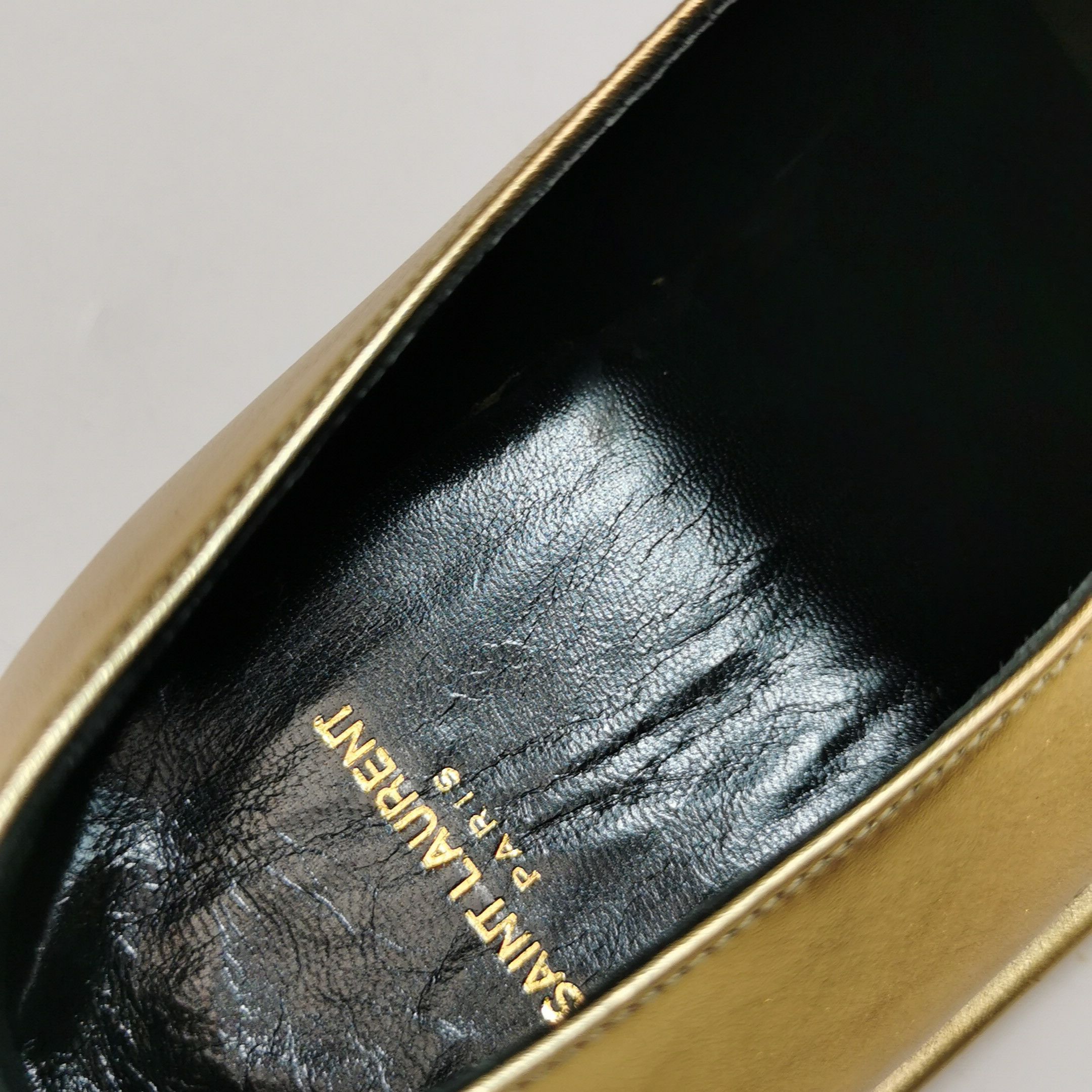 Saint Laurent Paris Saint Laurent Metallic Gold Platform Derbies EU 39.5 Size US 6 / EU 39 - 20 Thumbnail