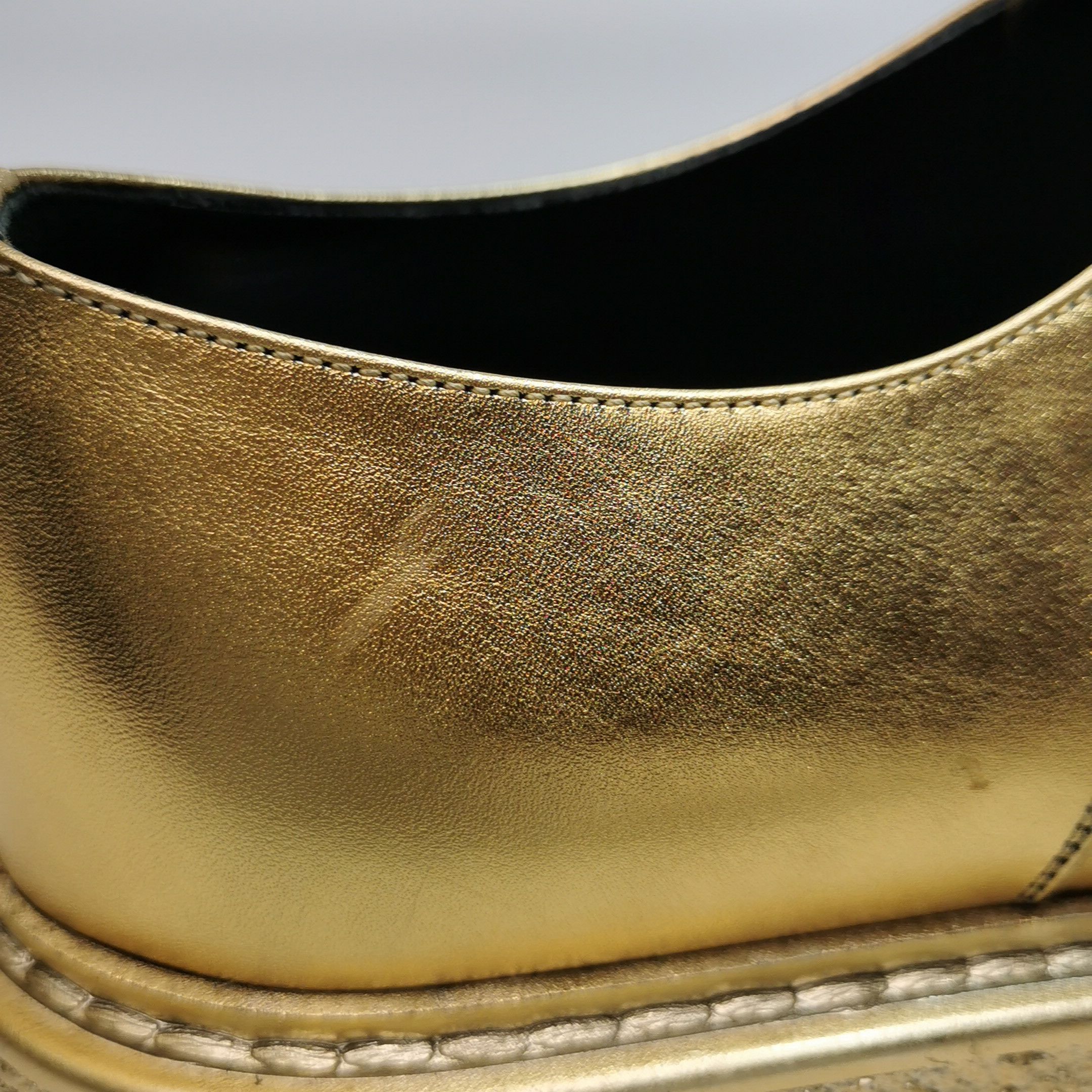 Saint Laurent Paris Saint Laurent Metallic Gold Platform Derbies EU 39.5 Size US 6 / EU 39 - 9 Thumbnail