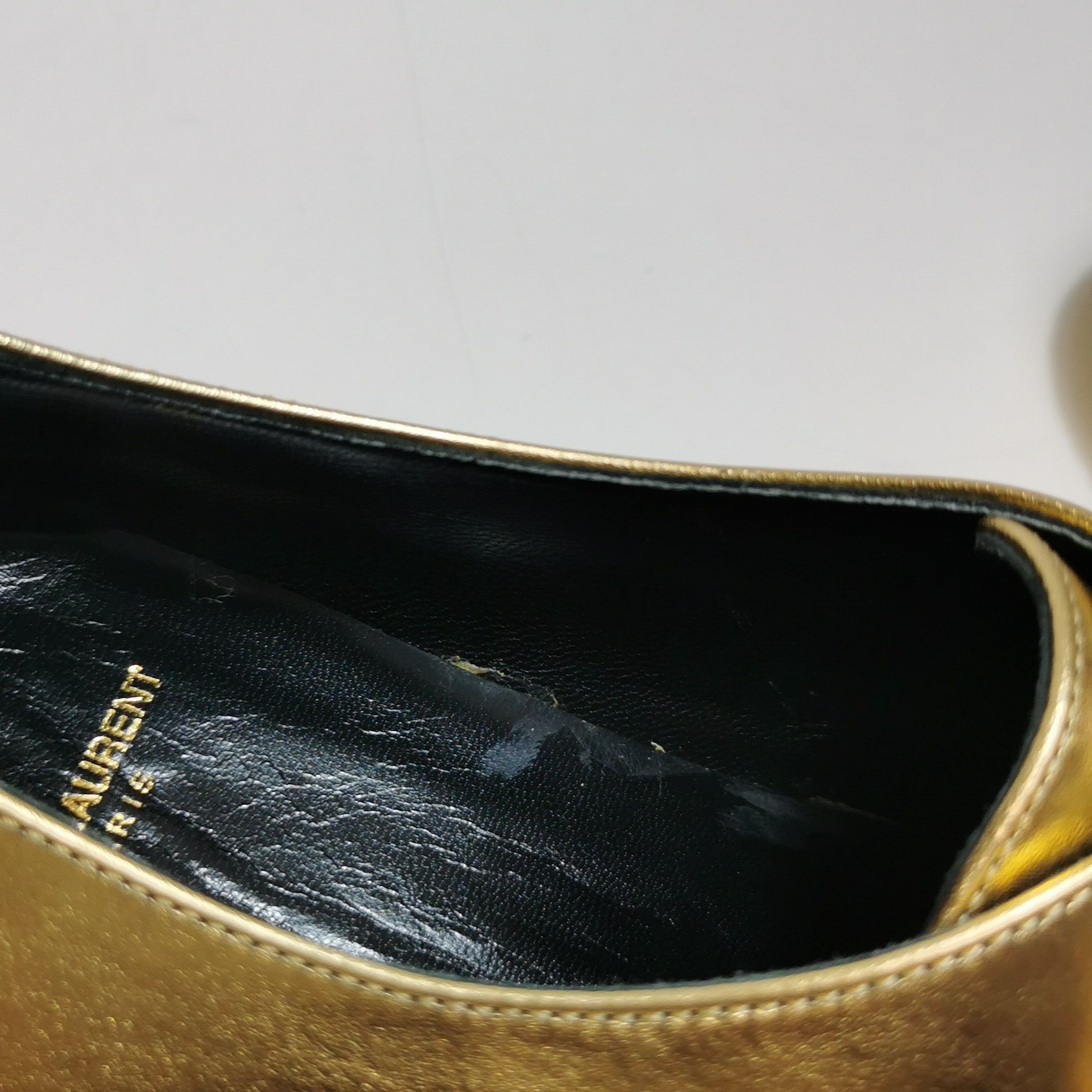 Saint Laurent Paris Saint Laurent Metallic Gold Platform Derbies EU 39.5 Size US 6 / EU 39 - 16 Thumbnail