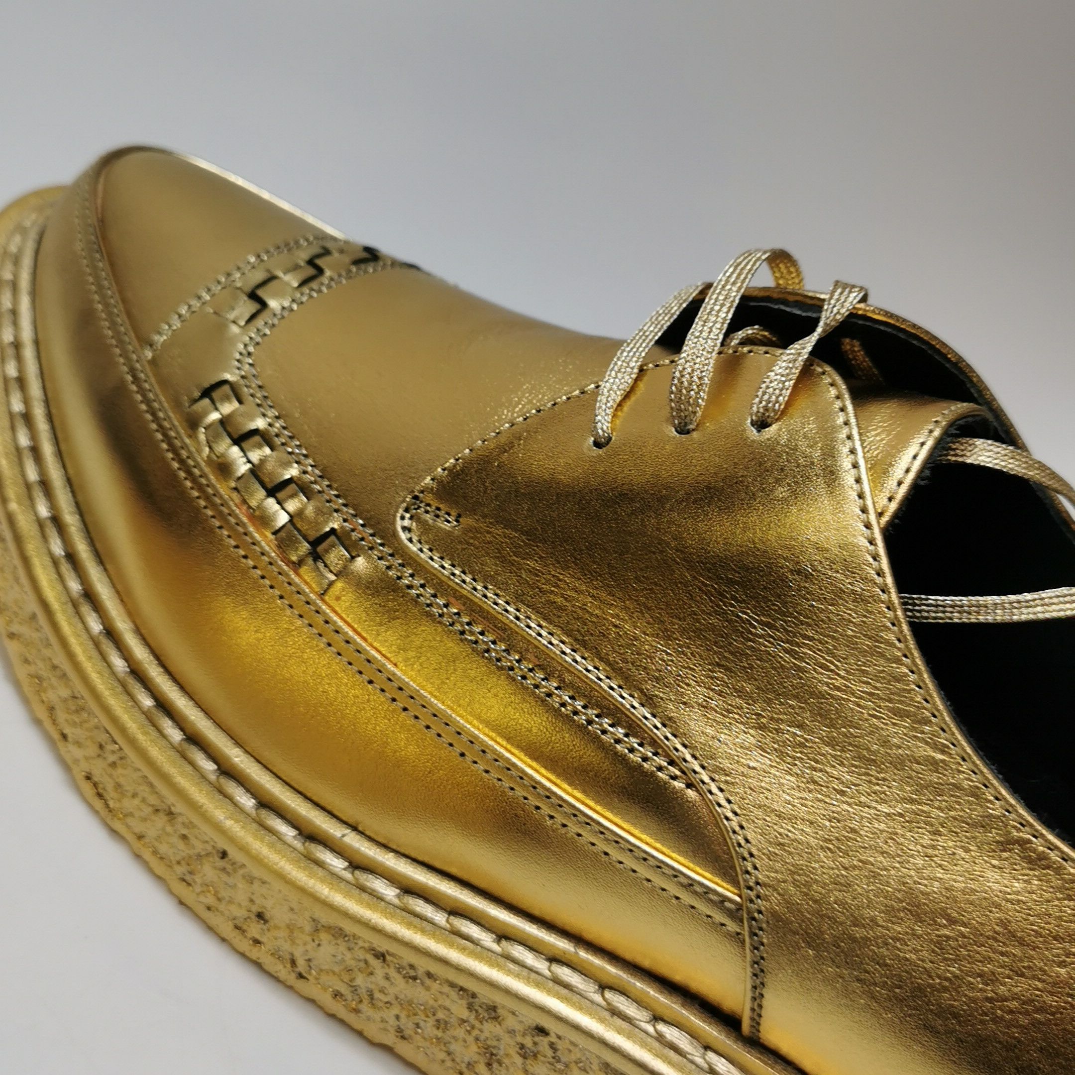 Saint Laurent Paris Saint Laurent Metallic Gold Platform Derbies EU 39.5 Size US 6 / EU 39 - 18 Thumbnail