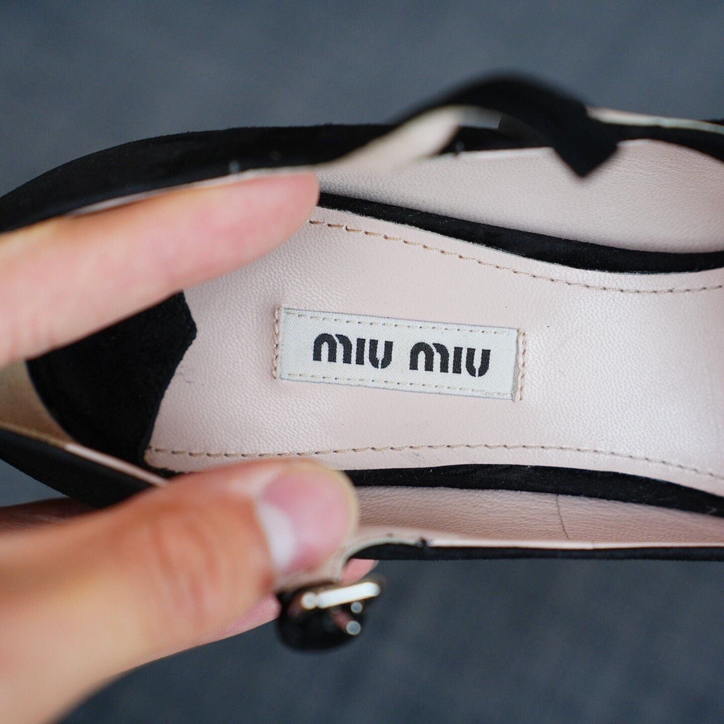 Miu Miu Miu Miu Suede Black Sandals us_8-5 Women Size US 8.5 / IT 38.5 - 6 Thumbnail
