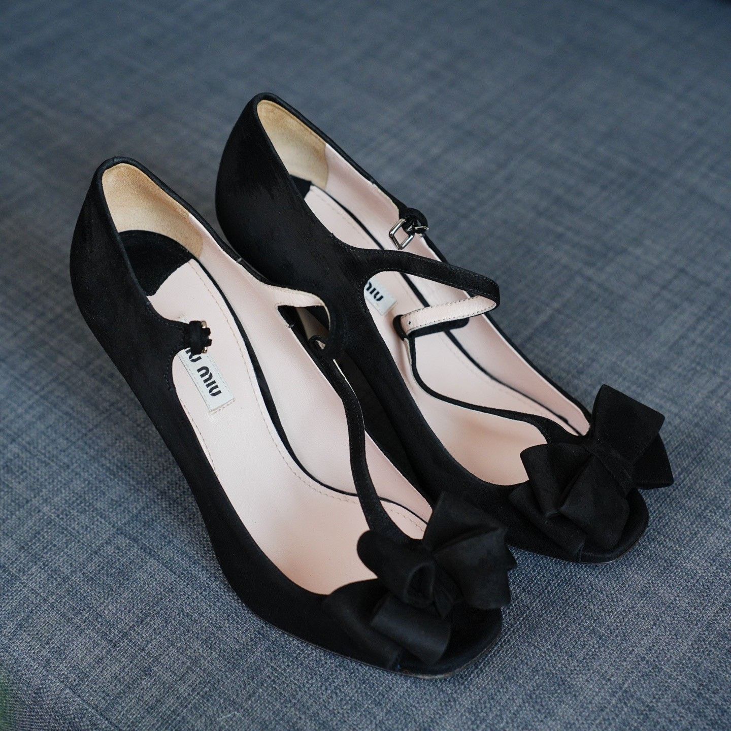 Miu Miu Miu Miu Suede Black Sandals us_8-5 Women Size US 8.5 / IT 38.5 - 8 Thumbnail