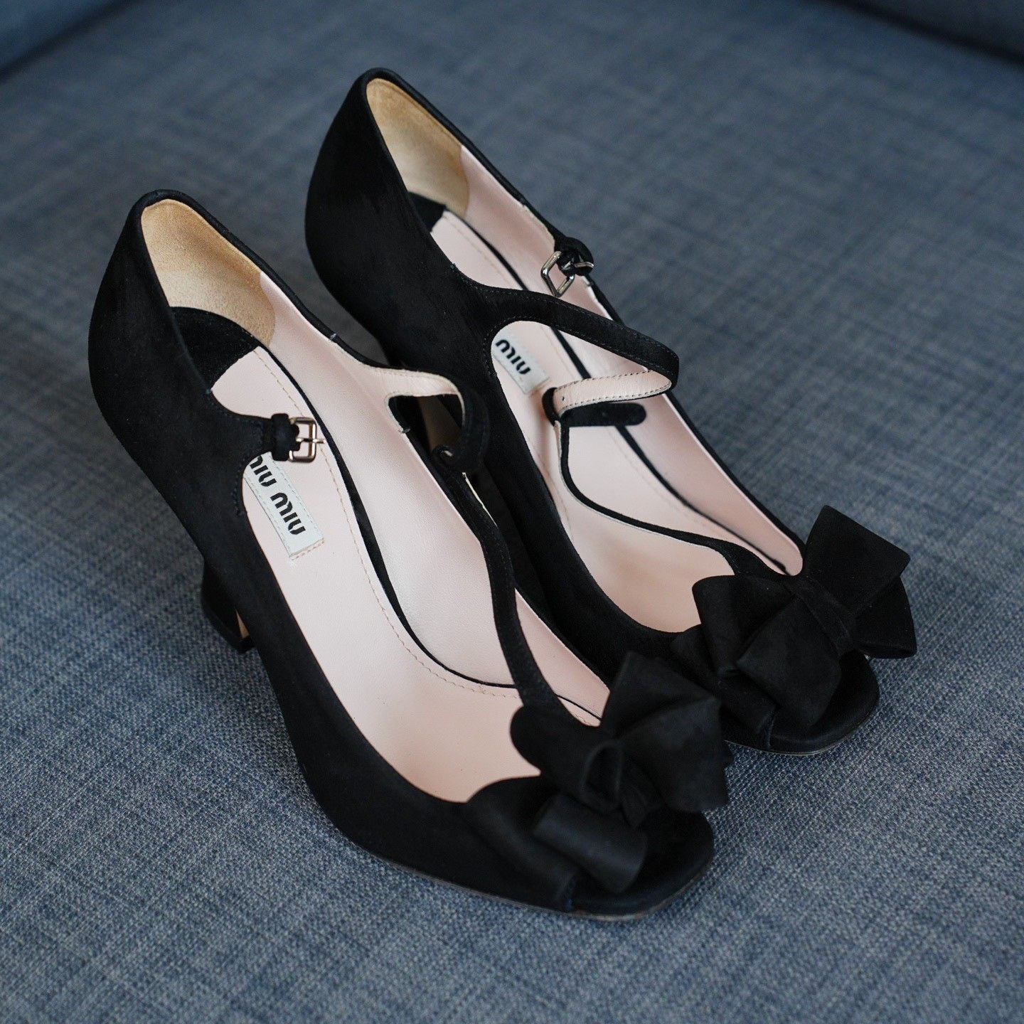 Miu Miu Miu Miu Suede Black Sandals us_8-5 Women Size US 8.5 / IT 38.5 - 4 Thumbnail