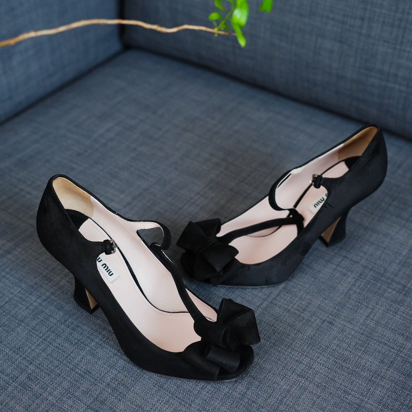 Miu Miu Miu Miu Suede Black Sandals us_8-5 Women Size US 8.5 / IT 38.5 - 3 Thumbnail