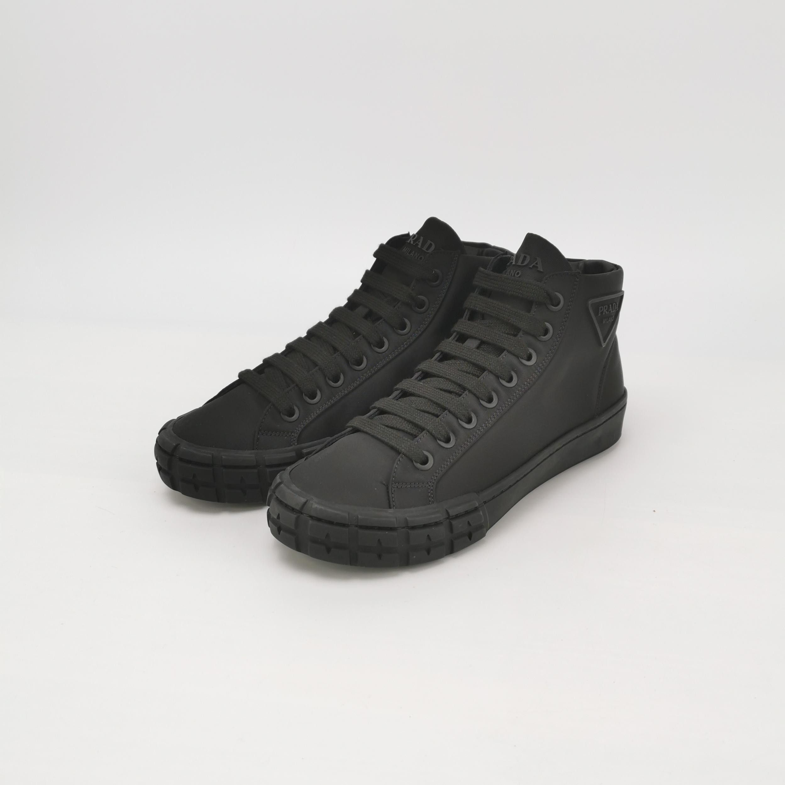 Prada Prada Wheel Nylon Triangle Logo High Tops 39.5 Size US 6 / EU 39 - 3 Thumbnail