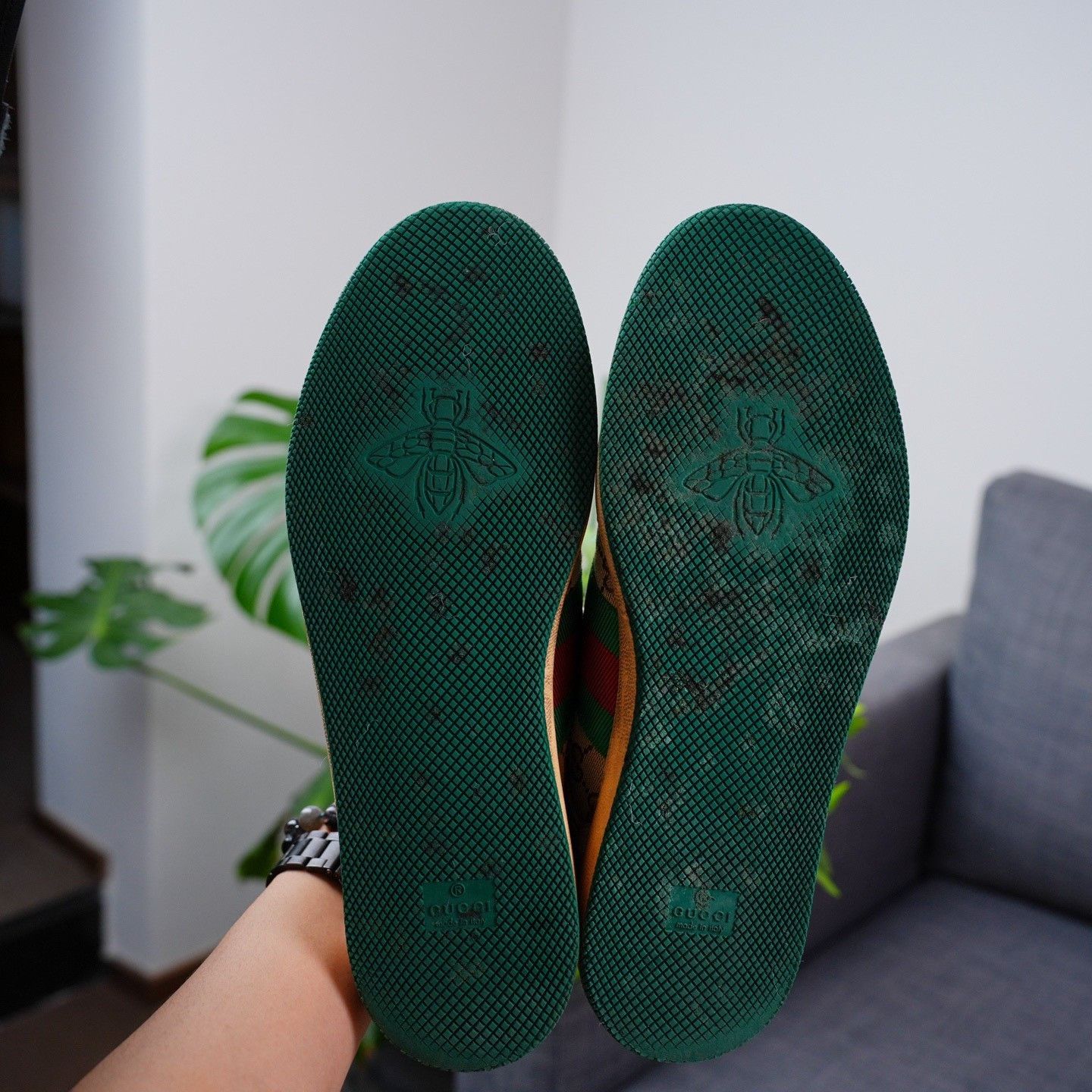 Gucci Gucci Distressed Green Lowtop Sneakers 11.5 Men Size US 11.5 / EU 44-45 - 8 Thumbnail