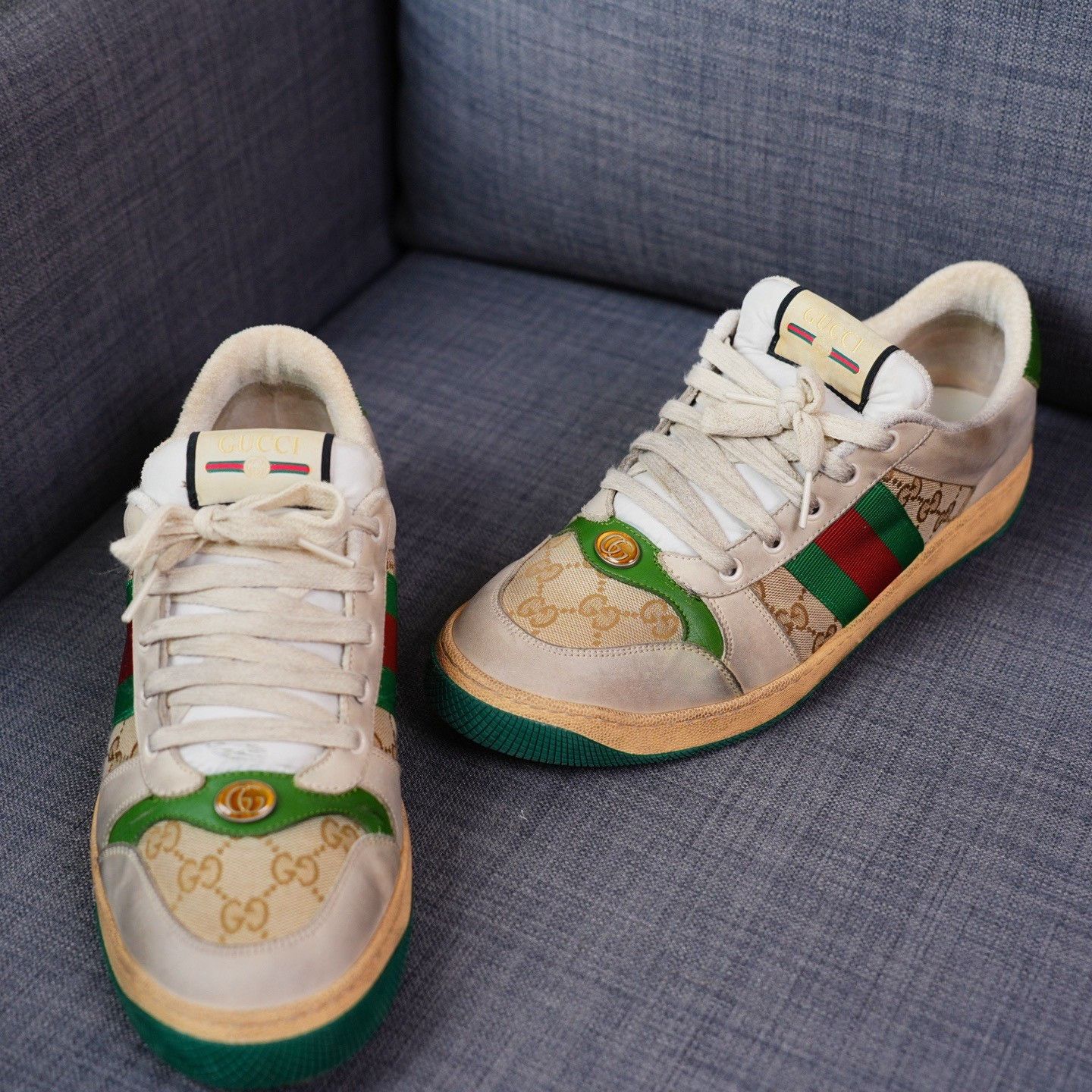 Gucci Gucci Distressed Green Lowtop Sneakers 11.5 Men Size US 11.5 / EU 44-45 - 3 Thumbnail