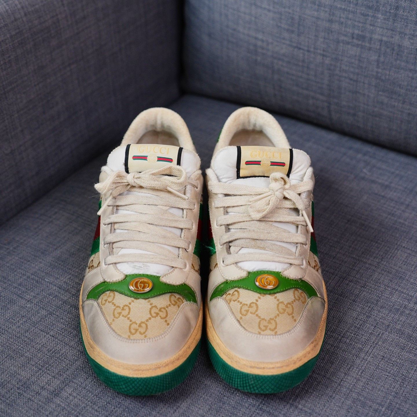 Gucci Gucci Distressed Green Lowtop Sneakers 11.5 Men Size US 11.5 / EU 44-45 - 4 Thumbnail