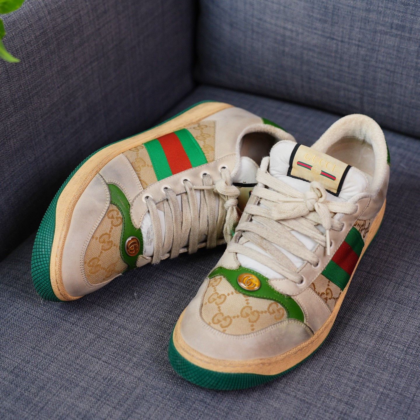 Gucci Gucci Distressed Green Lowtop Sneakers 11.5 Men Size US 11.5 / EU 44-45 - 2 Thumbnail