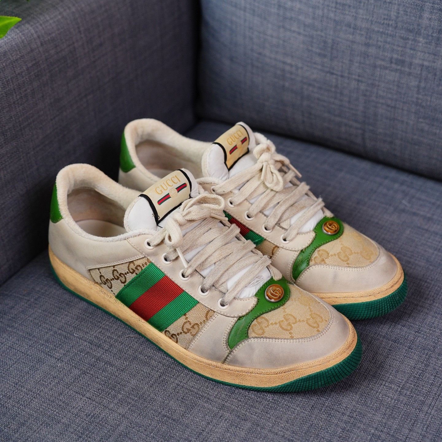 Gucci Gucci Distressed Green Lowtop Sneakers 11.5 Men Size US 11.5 / EU 44-45 - 5 Thumbnail