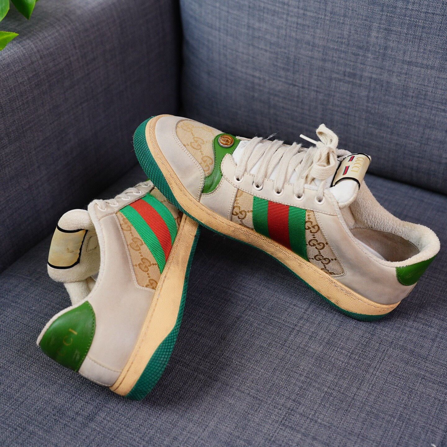 Gucci Gucci Distressed Green Lowtop Sneakers 11.5 Men Size US 11.5 / EU 44-45 - 7 Thumbnail