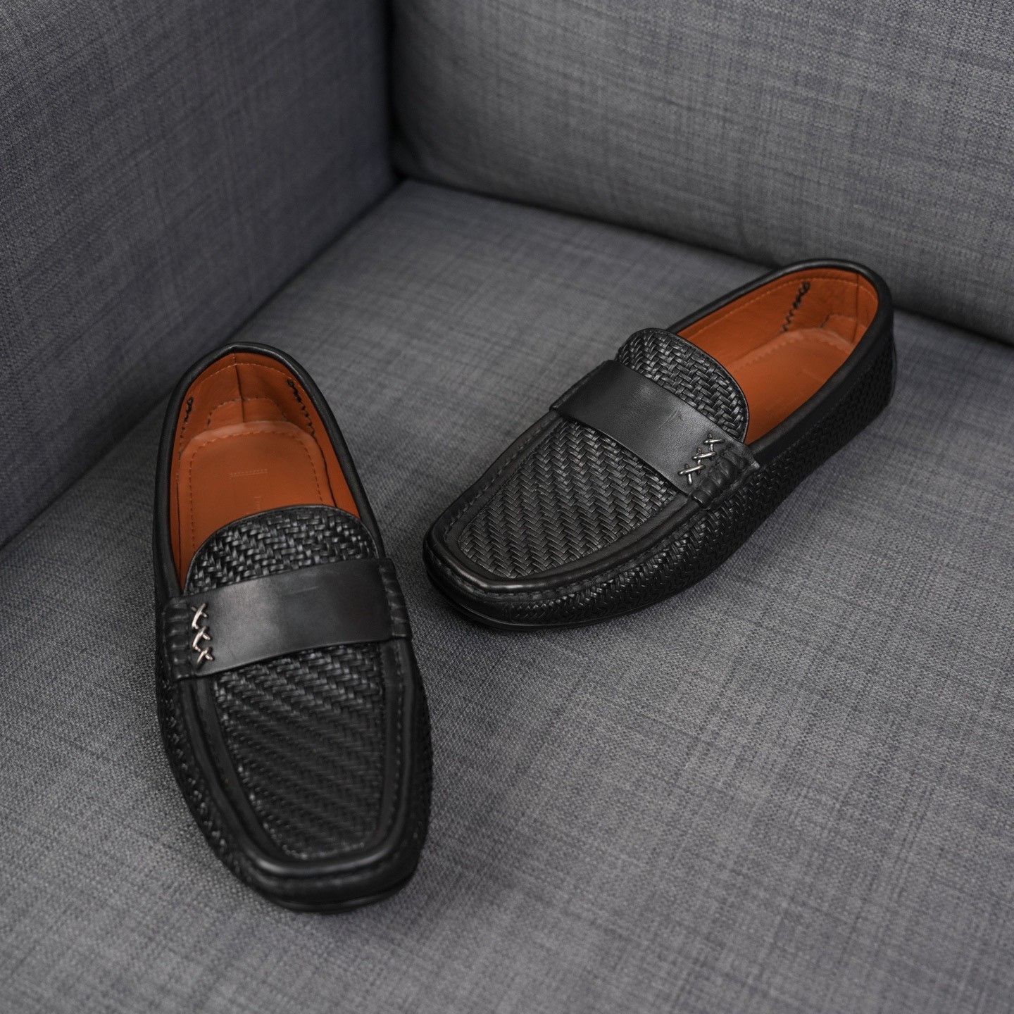 Ermenegildo Zegna Ermenegildo Zegna Leather Plaid Black Lowtop Sneakers Men Size US 6.5 / EU 39-40 - 3 Thumbnail