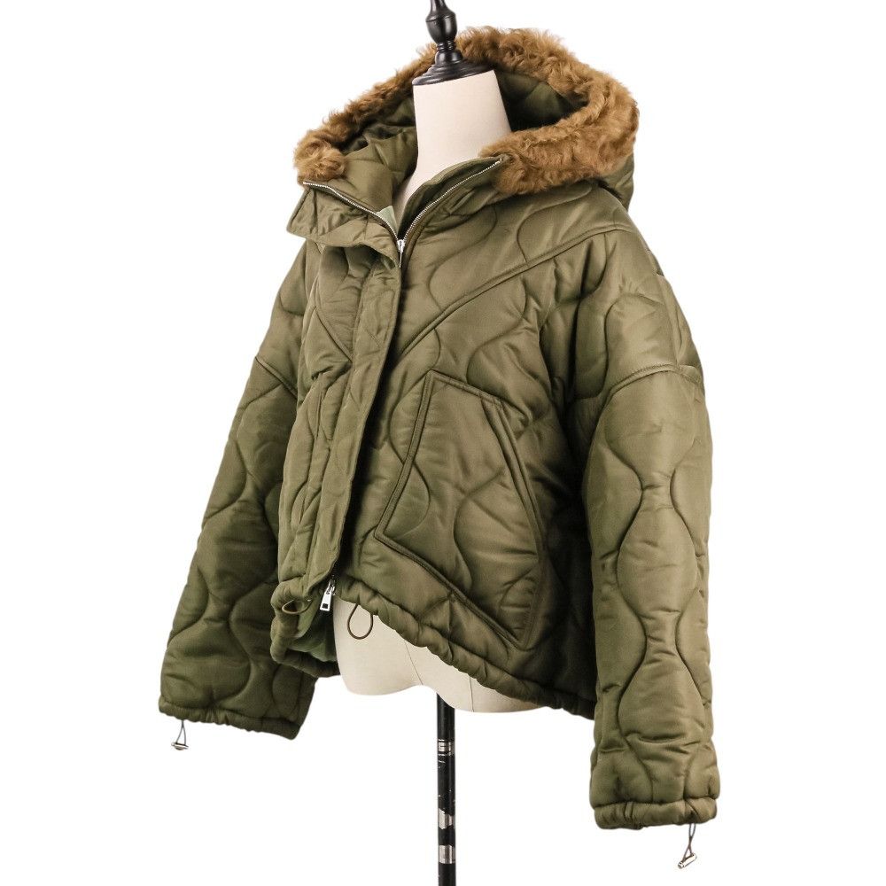 Other Other Blancha Nylon Shearling Bomber Jacket Fur Outerwear 23020510000630 DUTY FREE for USA Size ONE SIZE - 2 Thumbnail