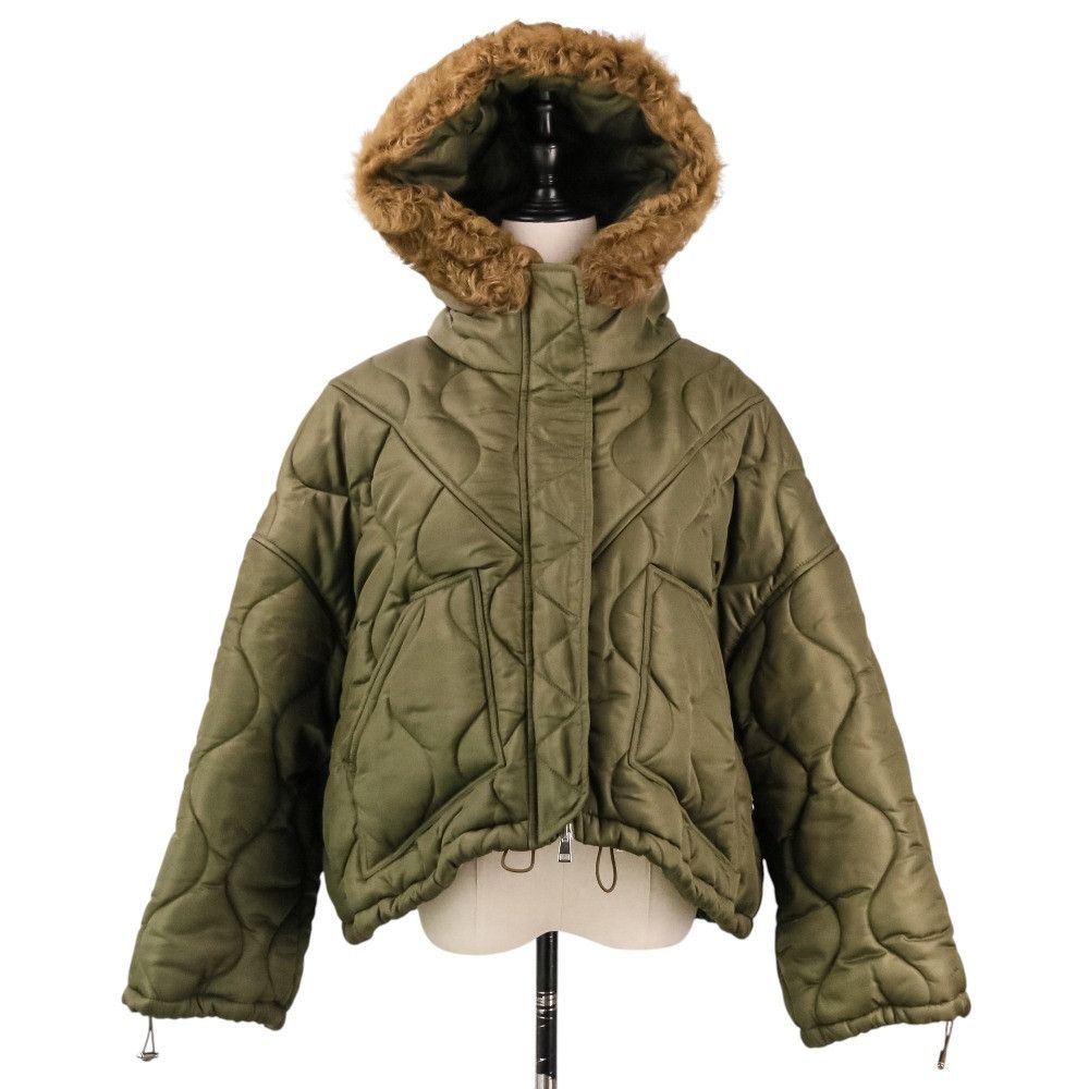 Other Other Blancha Nylon Shearling Bomber Jacket Fur Outerwear 23020510000630 DUTY FREE for USA Size ONE SIZE - 6 Thumbnail