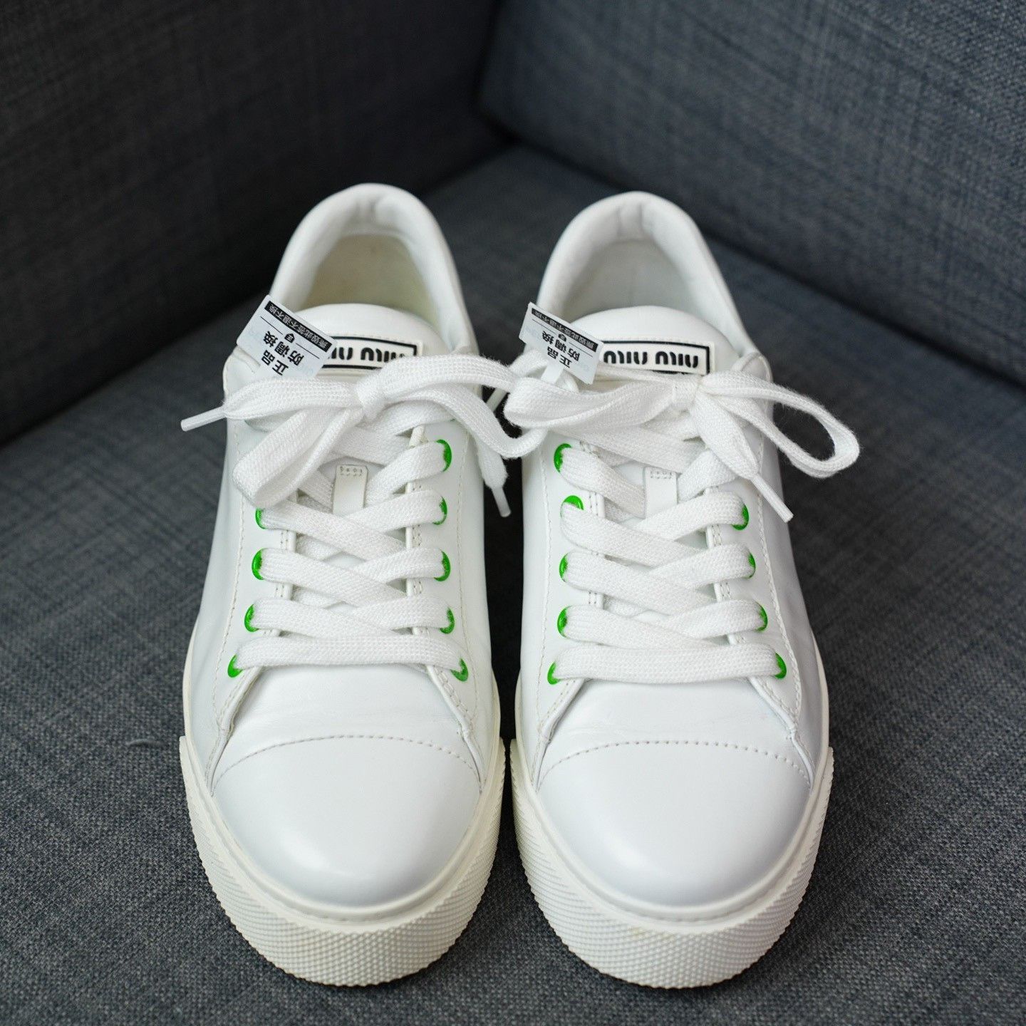 Miu Miu Miu Miu White Lowtop Sneakers us_8 Women Size US 8 / IT 38 - 4 Thumbnail