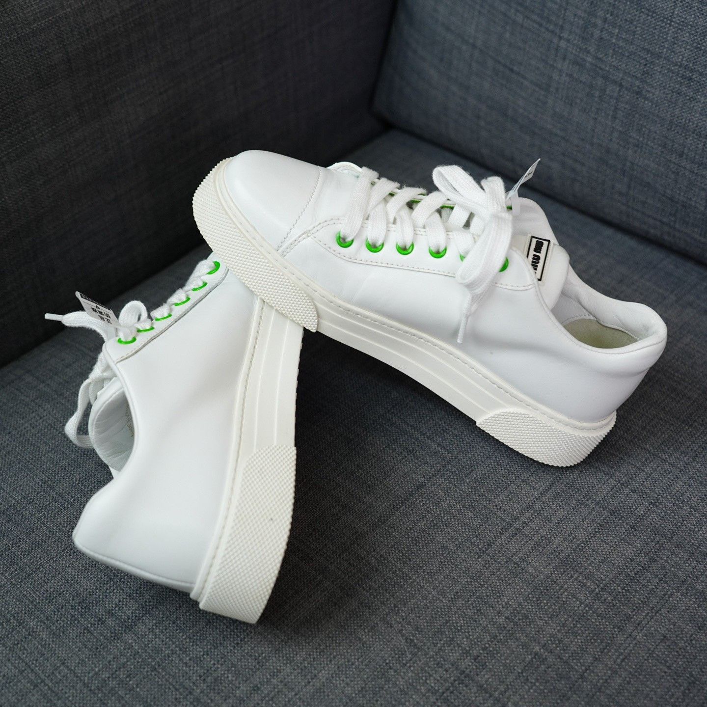 Miu Miu Miu Miu White Lowtop Sneakers us_8 Women Size US 8 / IT 38 - 8 Thumbnail