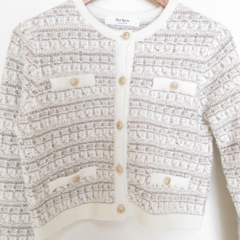 Other Other Her lip to Bristol Tweed Knit Cardigan Textile Tops 1244202171 DUTY FREE for USA Size ONE SIZE - 6 Thumbnail