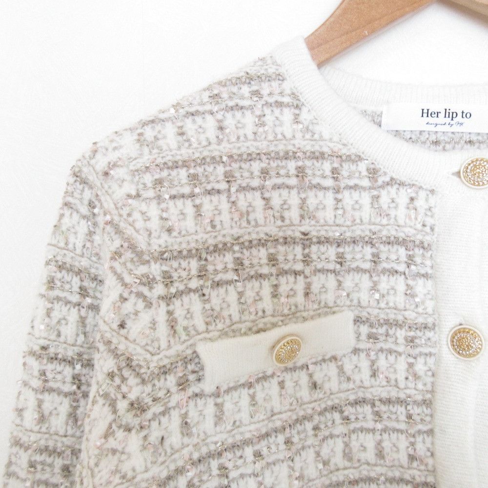 Other Other Her lip to Bristol Tweed Knit Cardigan Textile Tops 1244202171 DUTY FREE for USA Size ONE SIZE - 3 Thumbnail