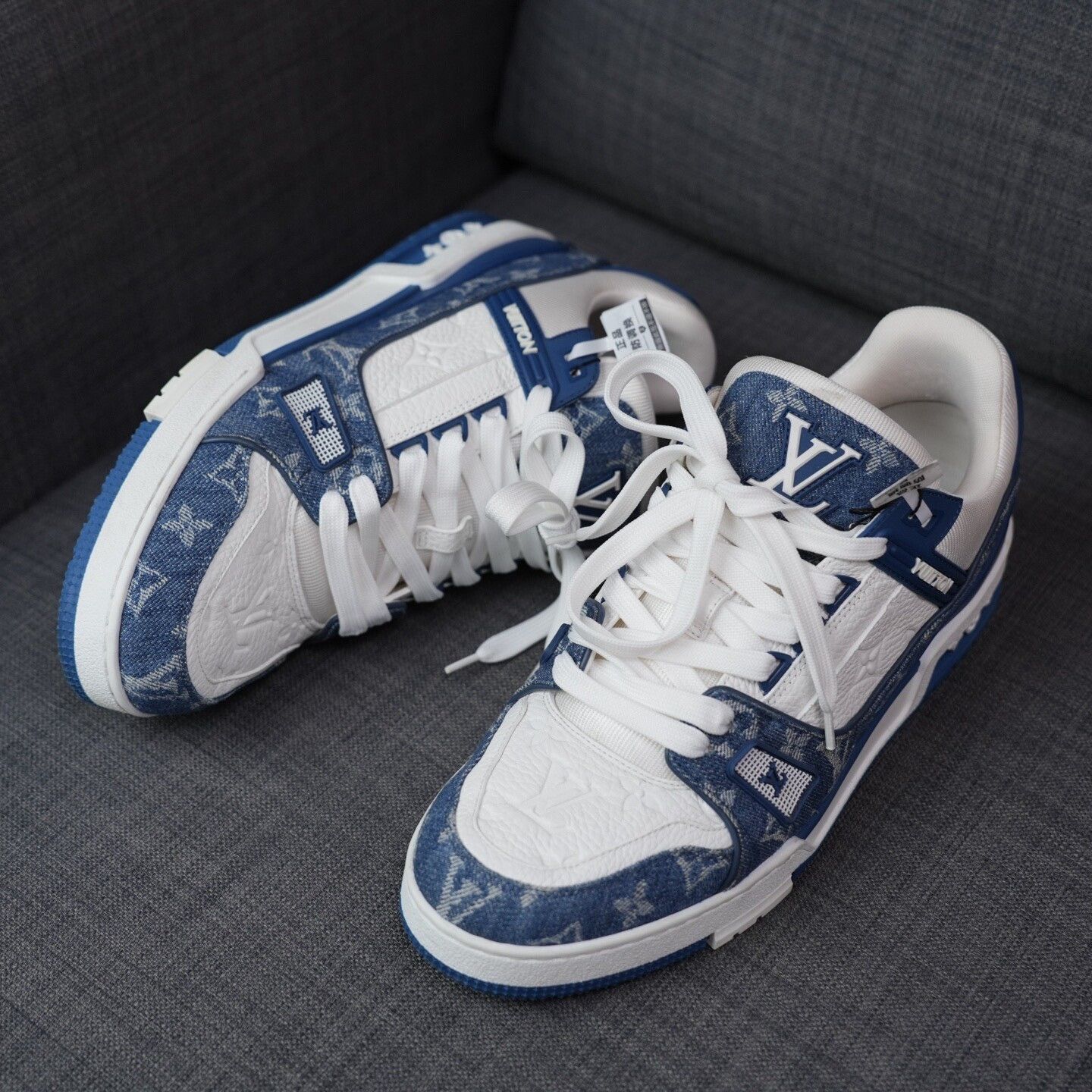 Louis Vuitton Louis Vuitton Training Denim Blue Lowtop Sneakers 10 Men Size US 10 / EU 43 - 2 Thumbnail