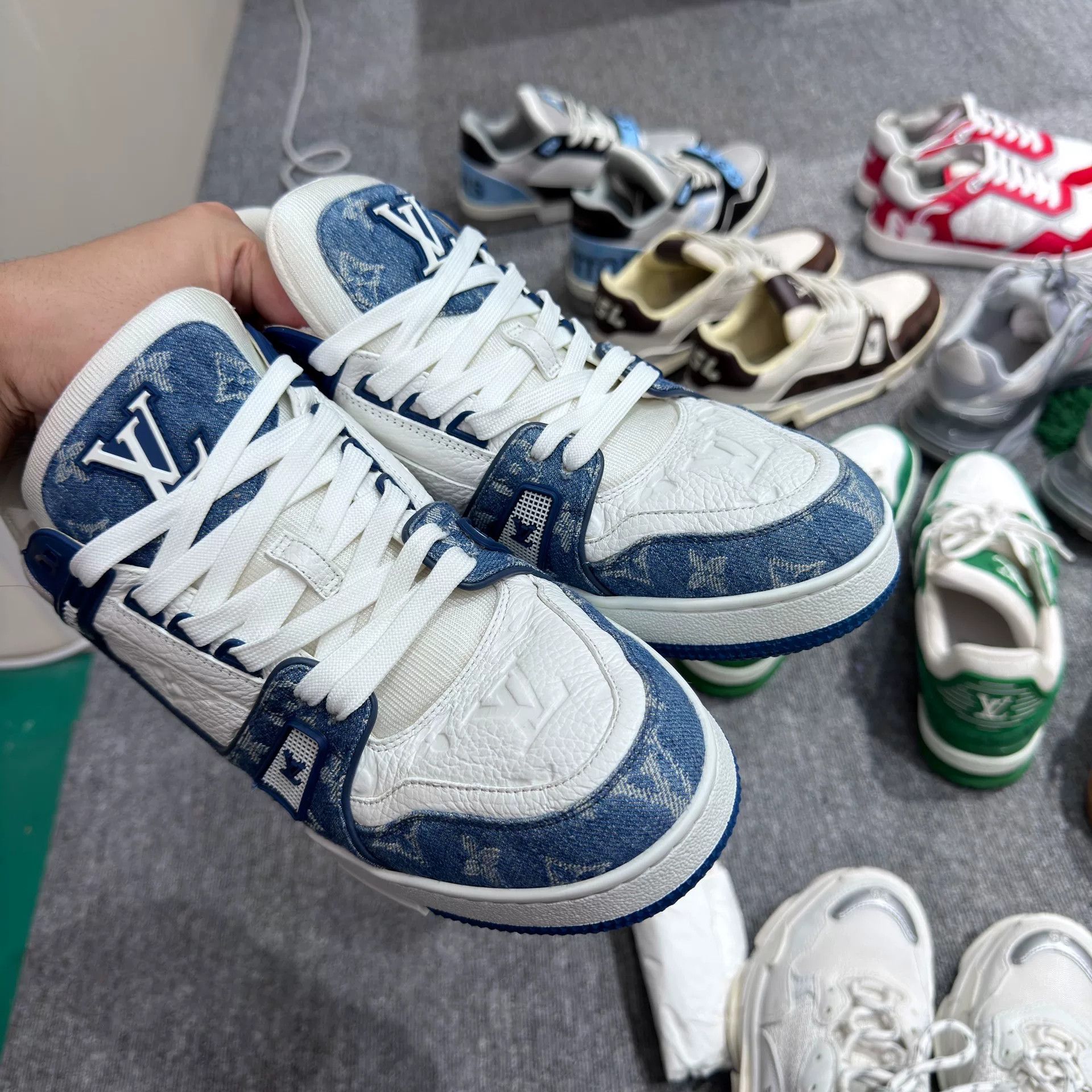 Louis Vuitton Louis Vuitton Training Denim Blue Lowtop Sneakers 10 Men Size US 10 / EU 43 - 2 Thumbnail