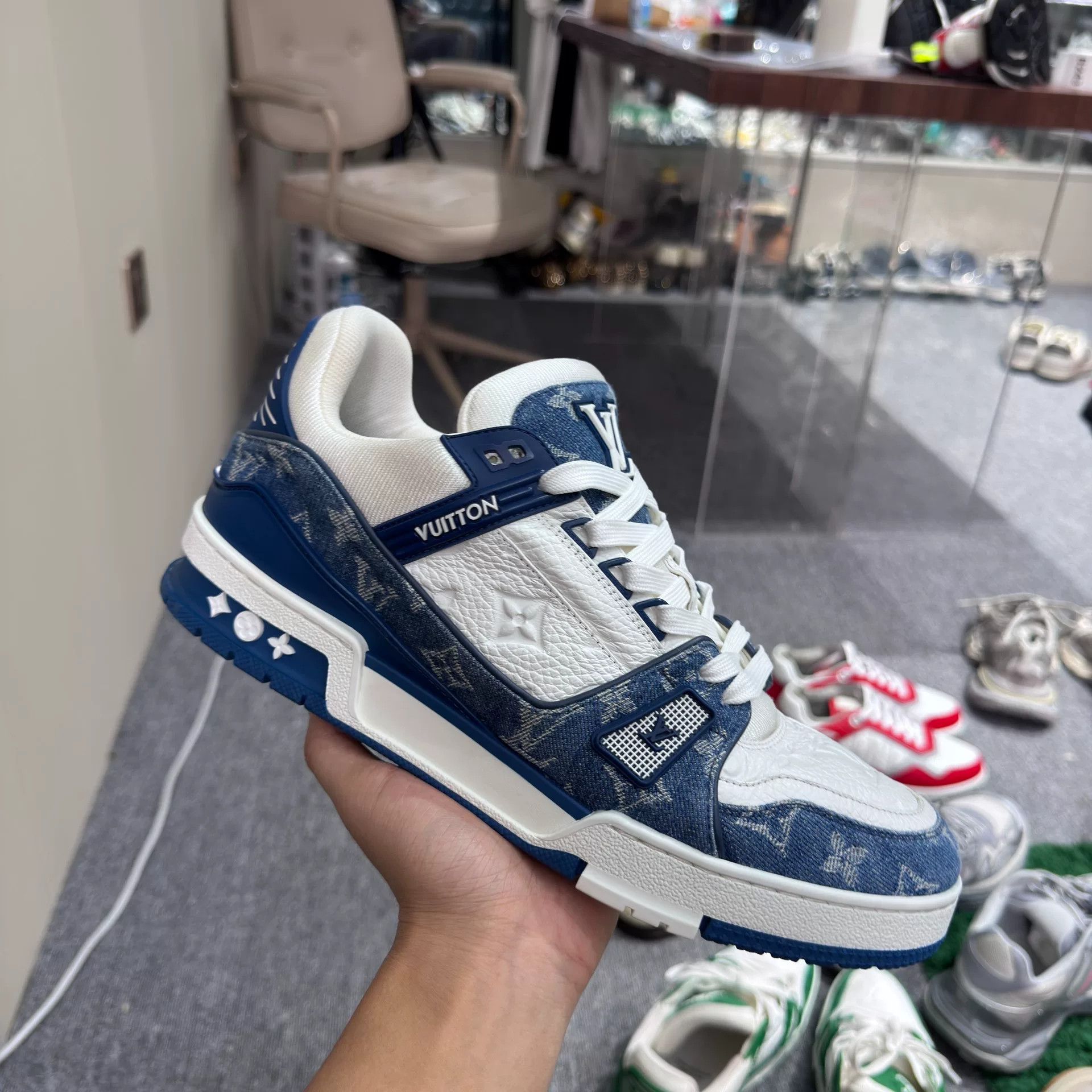 Louis Vuitton Louis Vuitton Training Denim Blue Lowtop Sneakers 10 Men Size US 10 / EU 43 - 4 Thumbnail