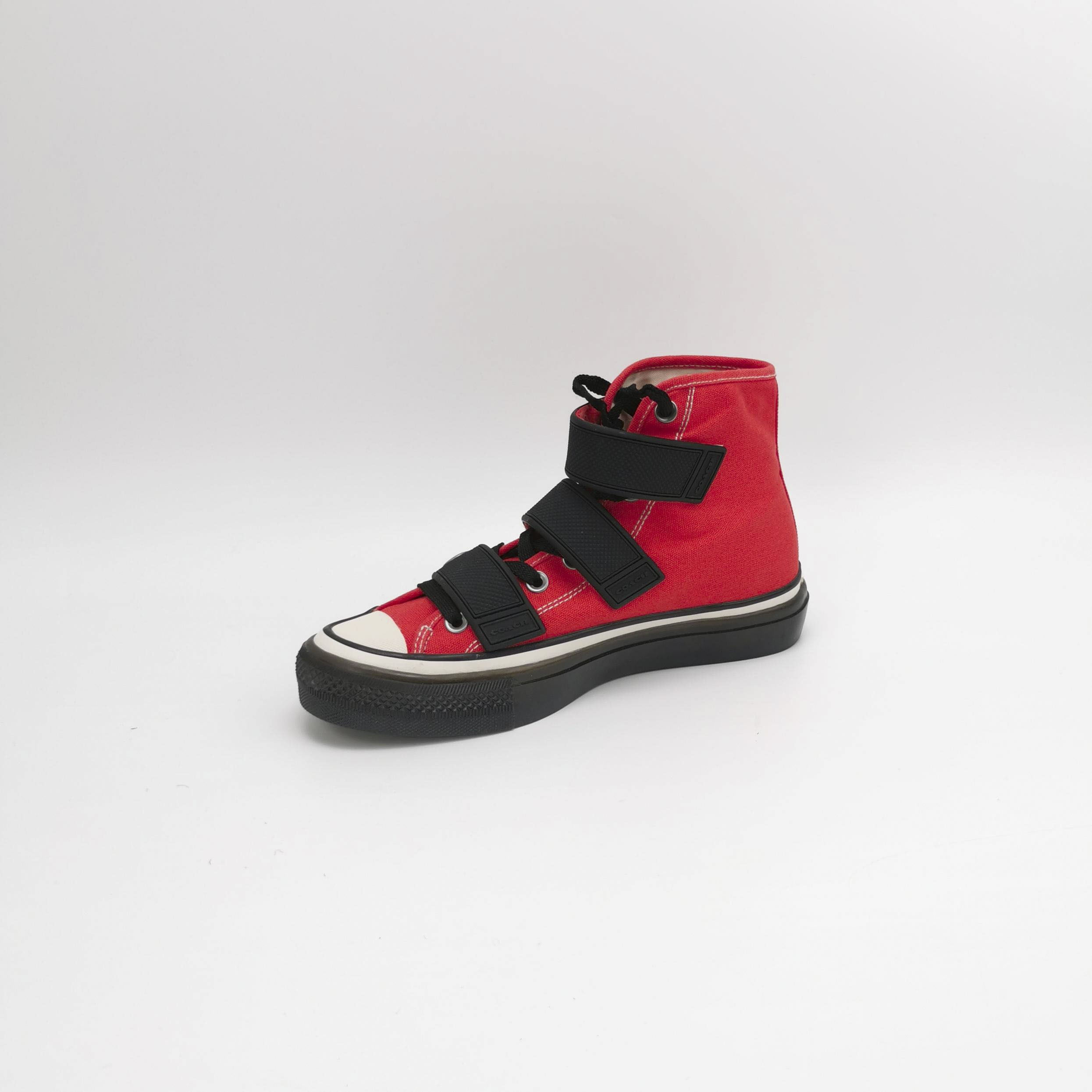 Coach Coach Red Canvas High Top Sneakers EU 40 Size US 7 / EU 40 - 3 Thumbnail